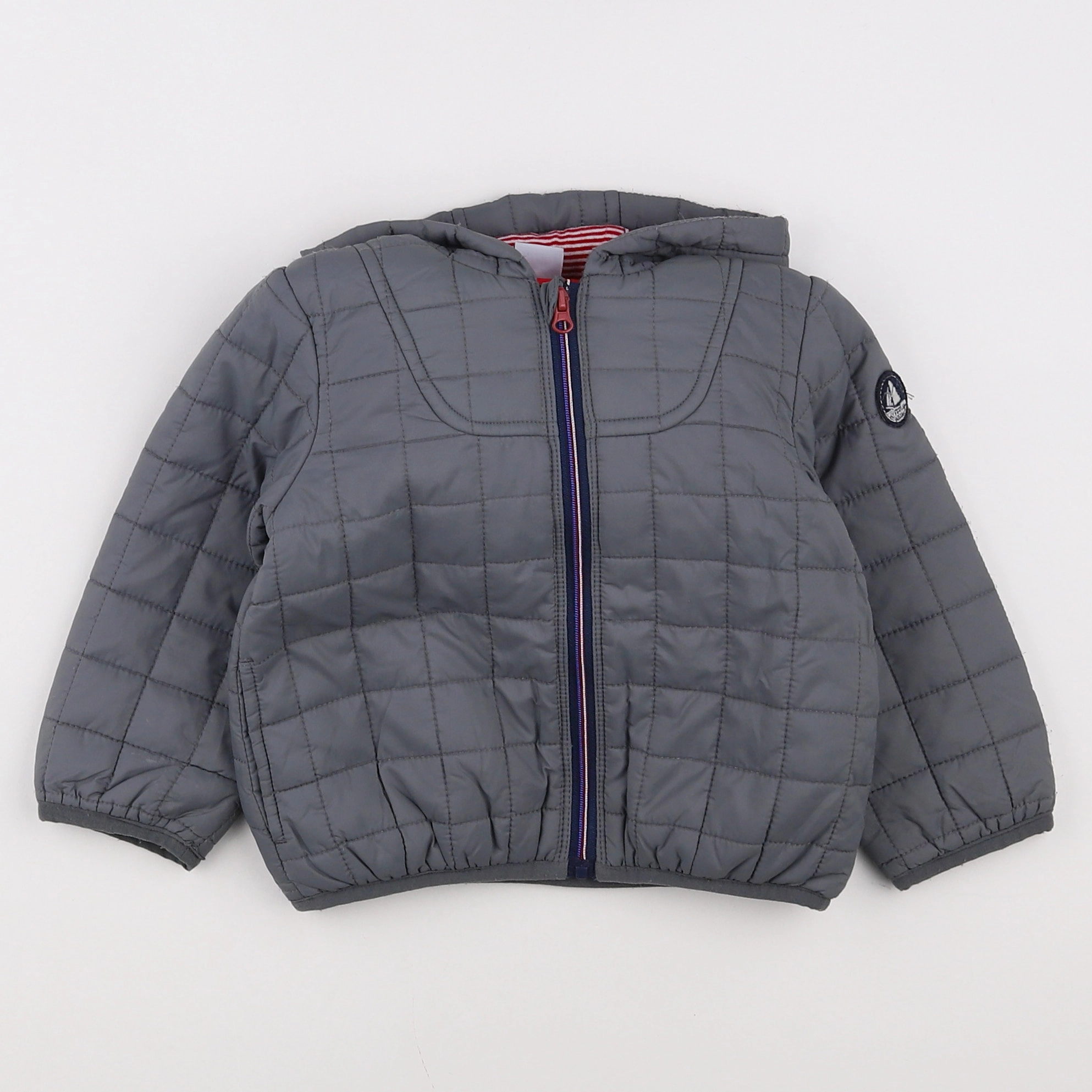 Petit Bateau - doudoune gris - 18 mois
