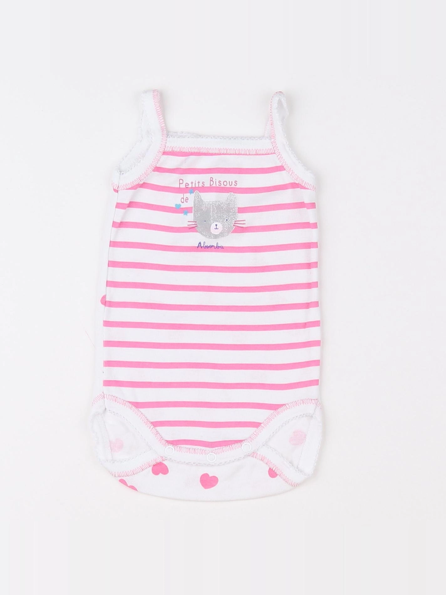 Absorba - body blanc, rose - 3 mois