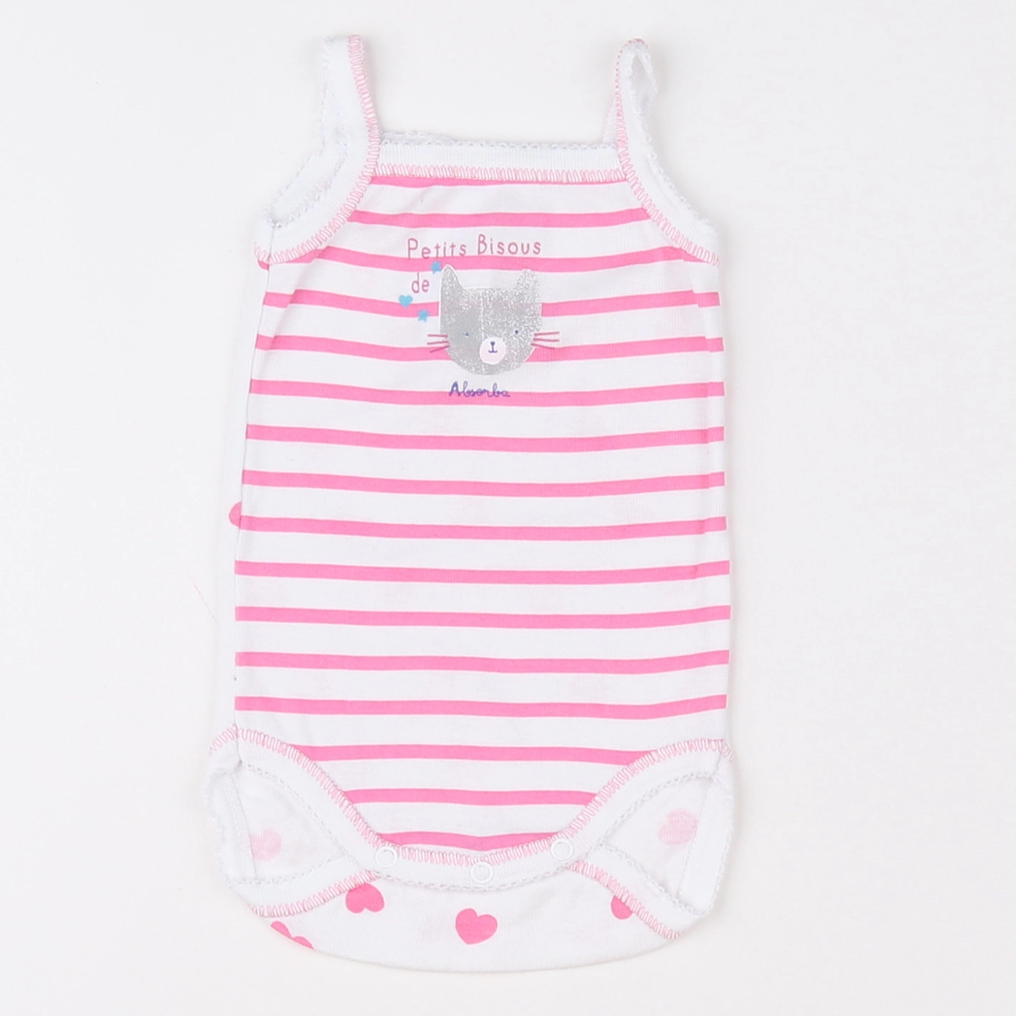 Absorba - body blanc, rose - 3 mois