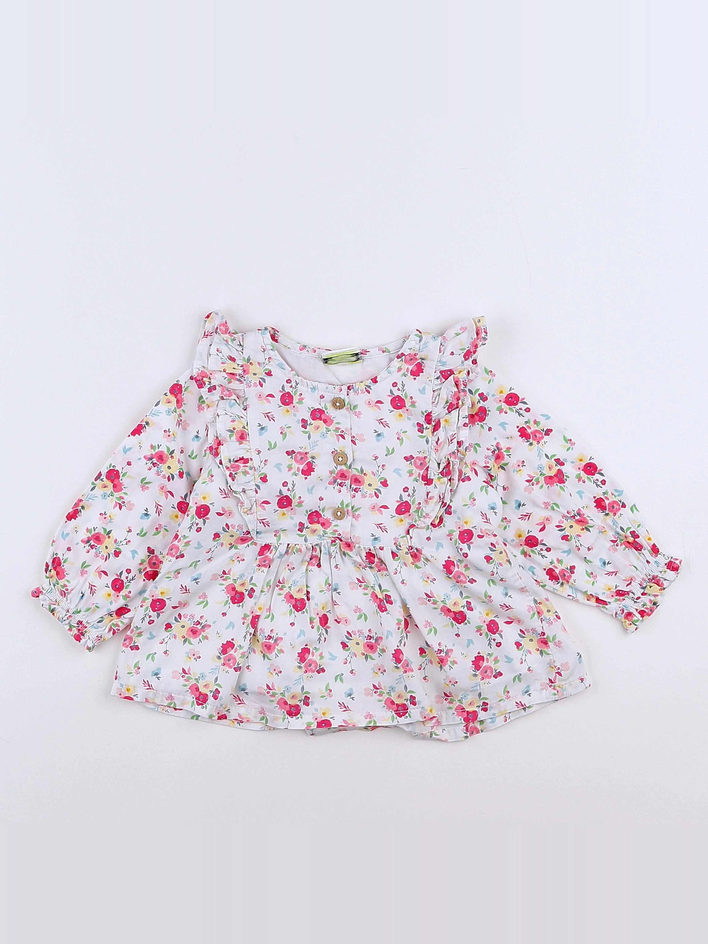 Tape à l'oeil - blouse blanc, rose - 12 mois