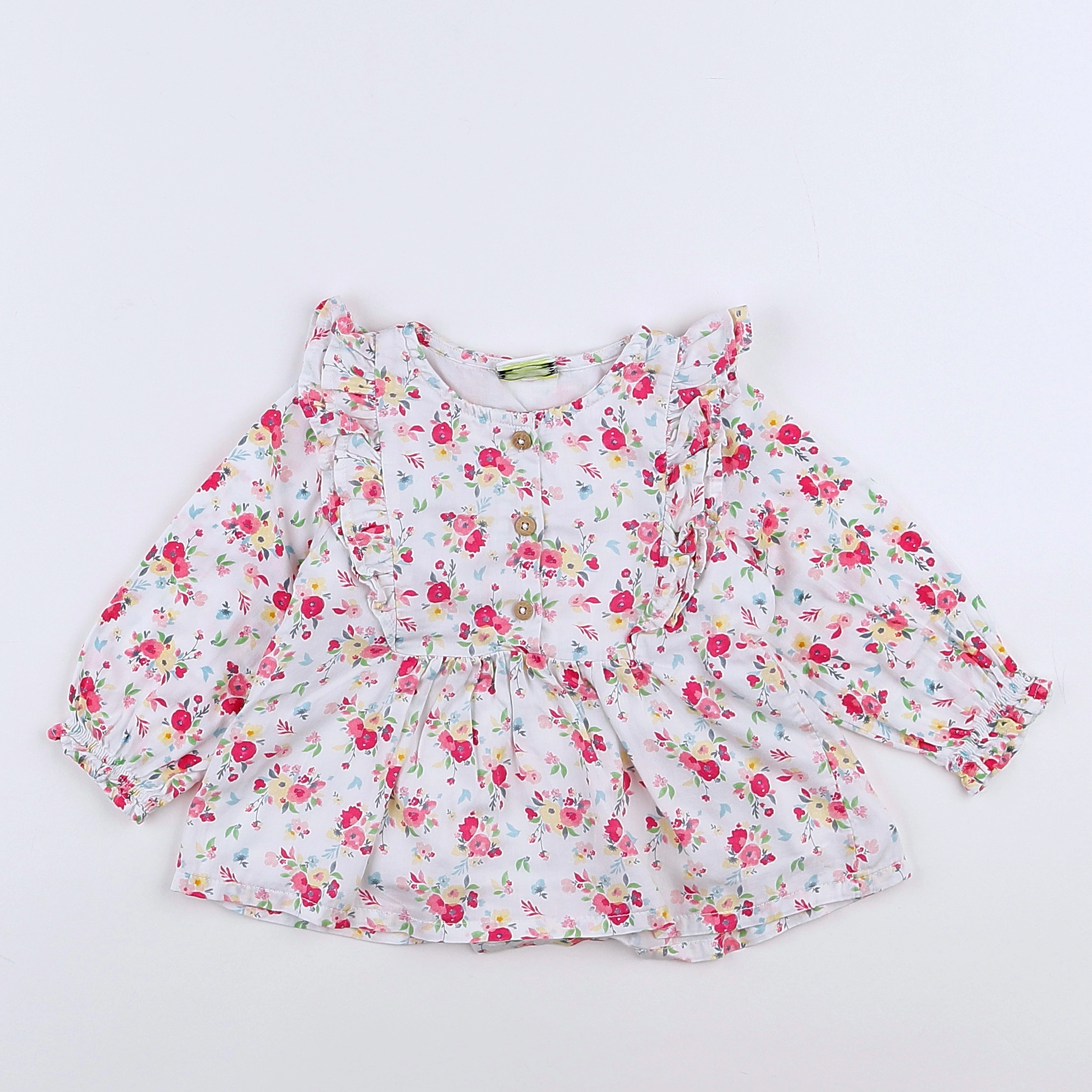 Tape à l'oeil - blouse blanc, rose - 12 mois