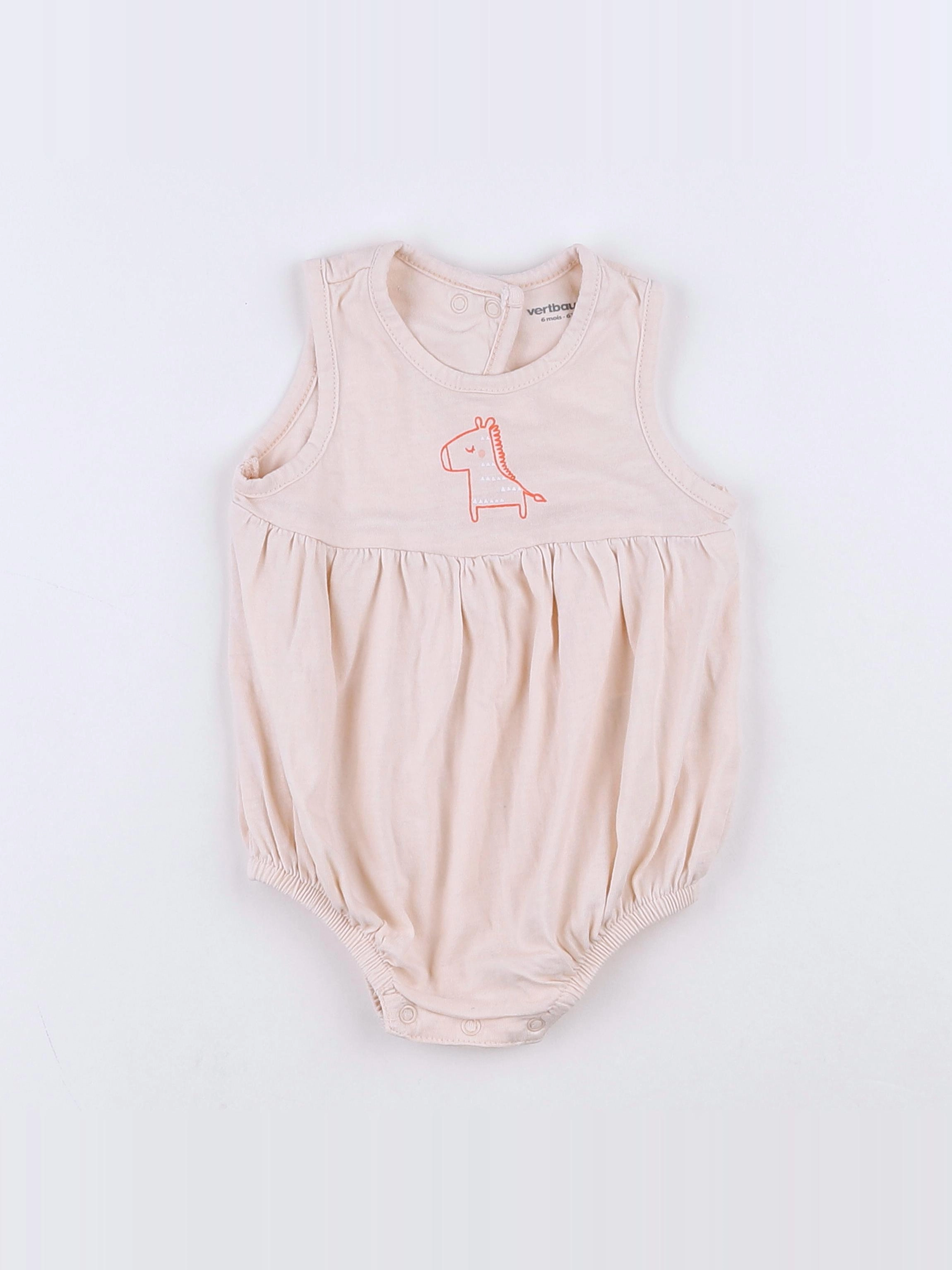 Vertbaudet - combinaison rose - 6 mois