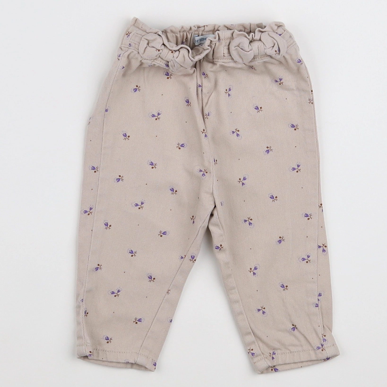 Vertbaudet - pantalon beige - 9 mois