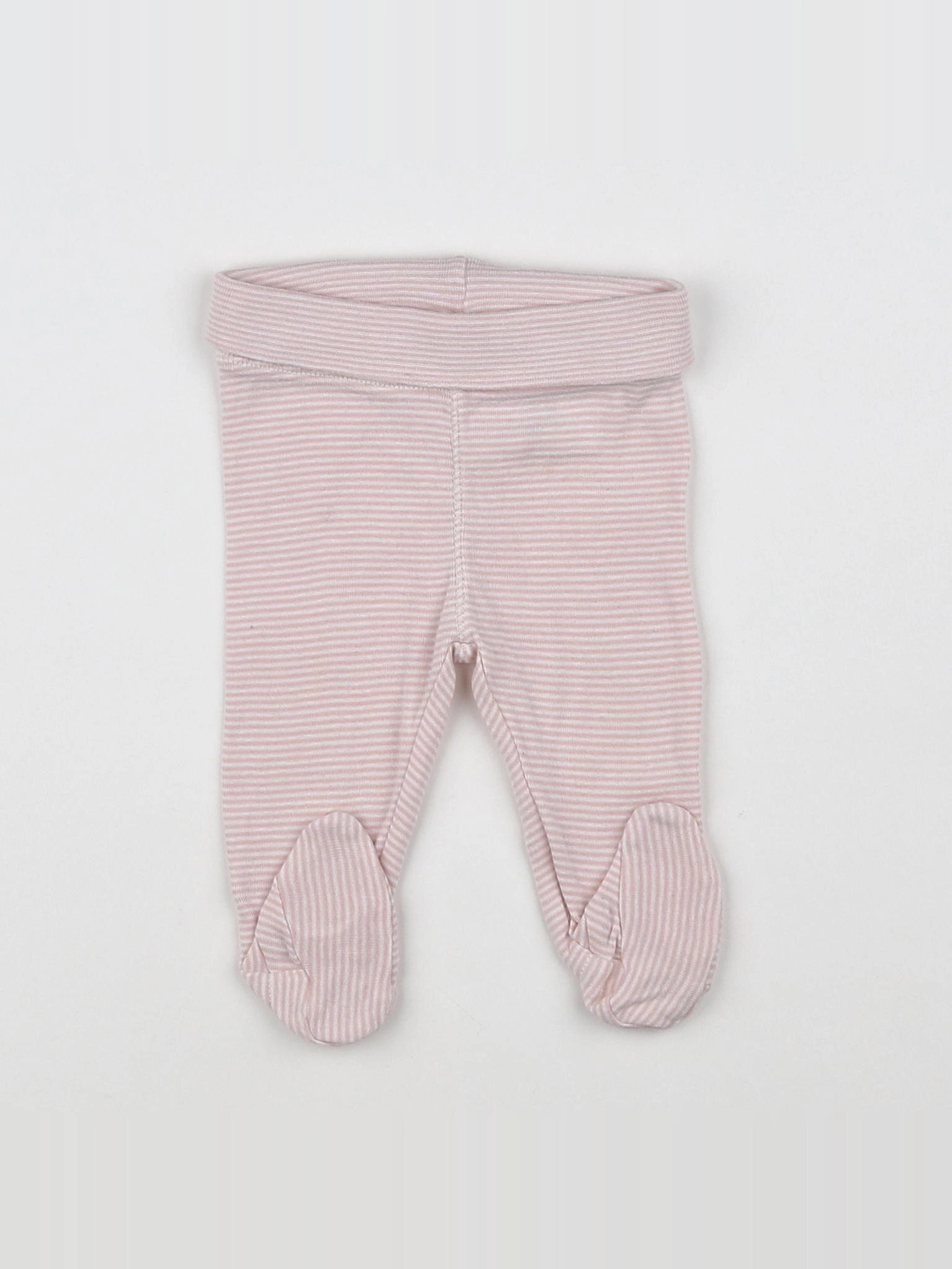 H&M - legging blanc, rose - 1 mois