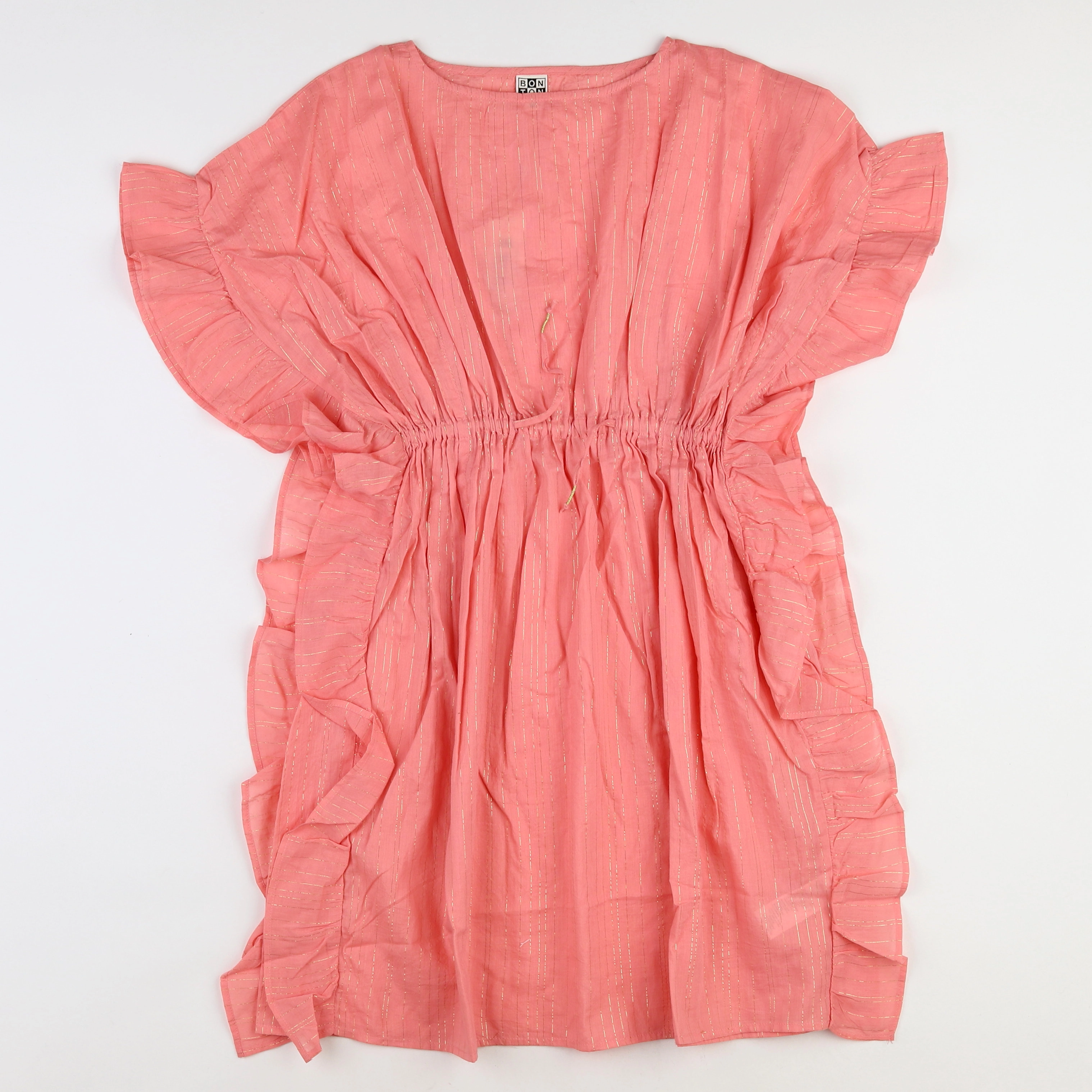 Bonton - robe rose, or (neuf) - 12 ans