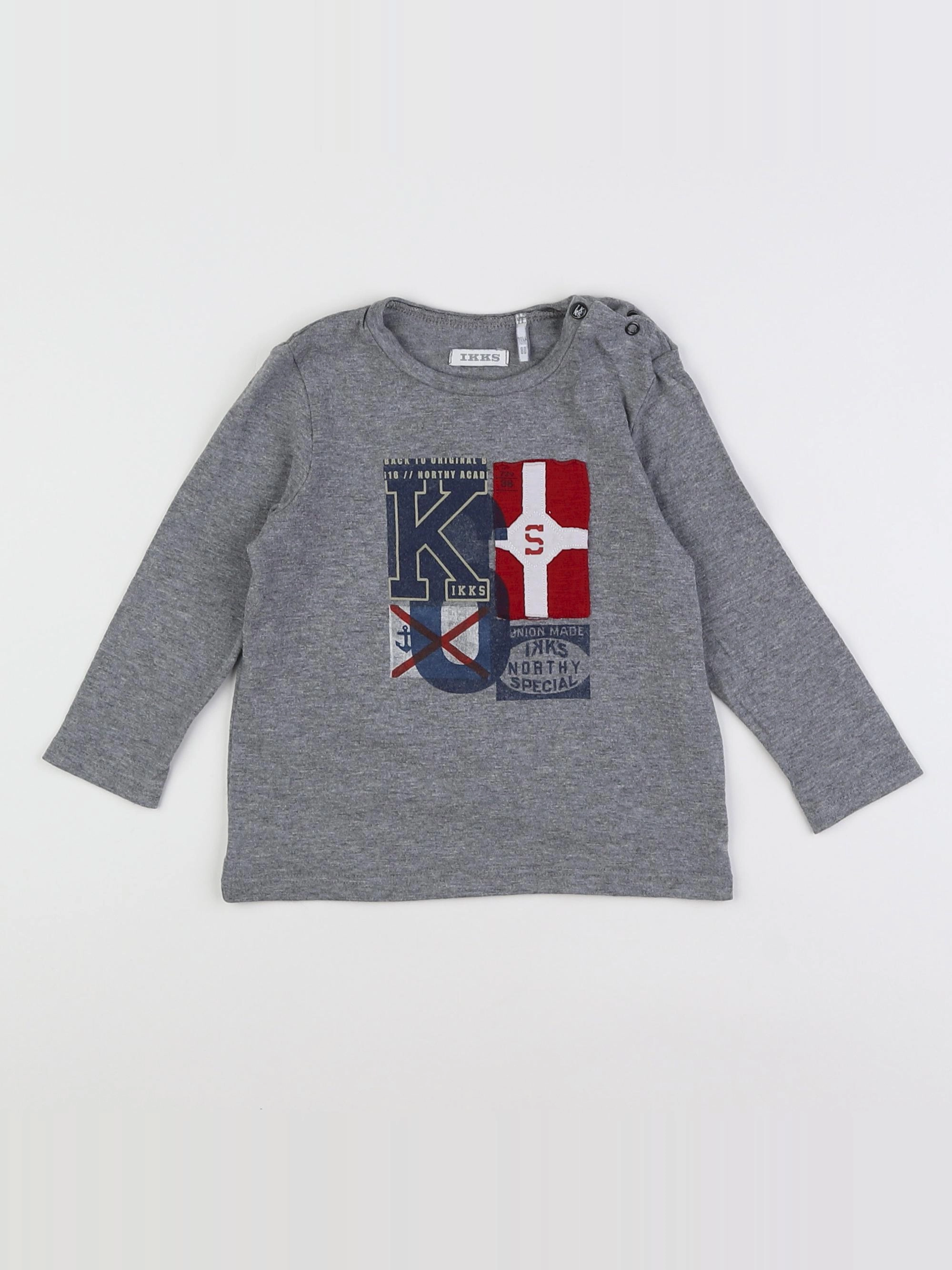 IKKS - tee-shirt gris - 18 mois