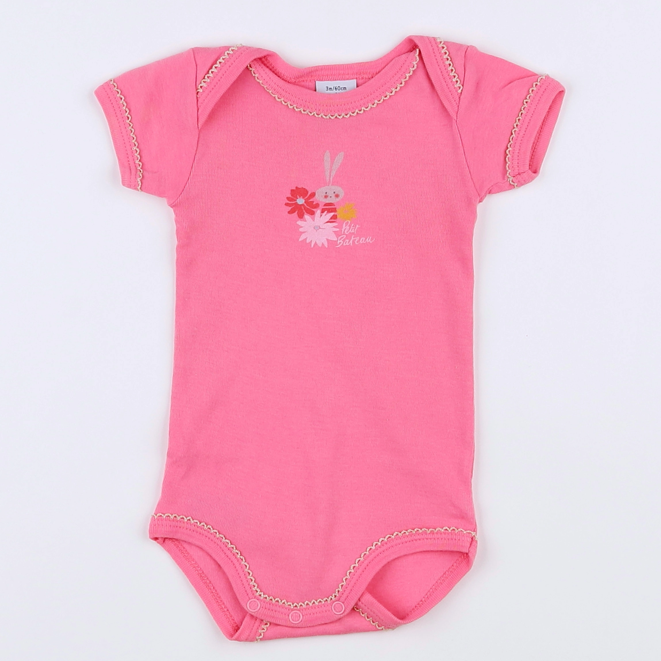 Petit Bateau - body rose - 3 mois