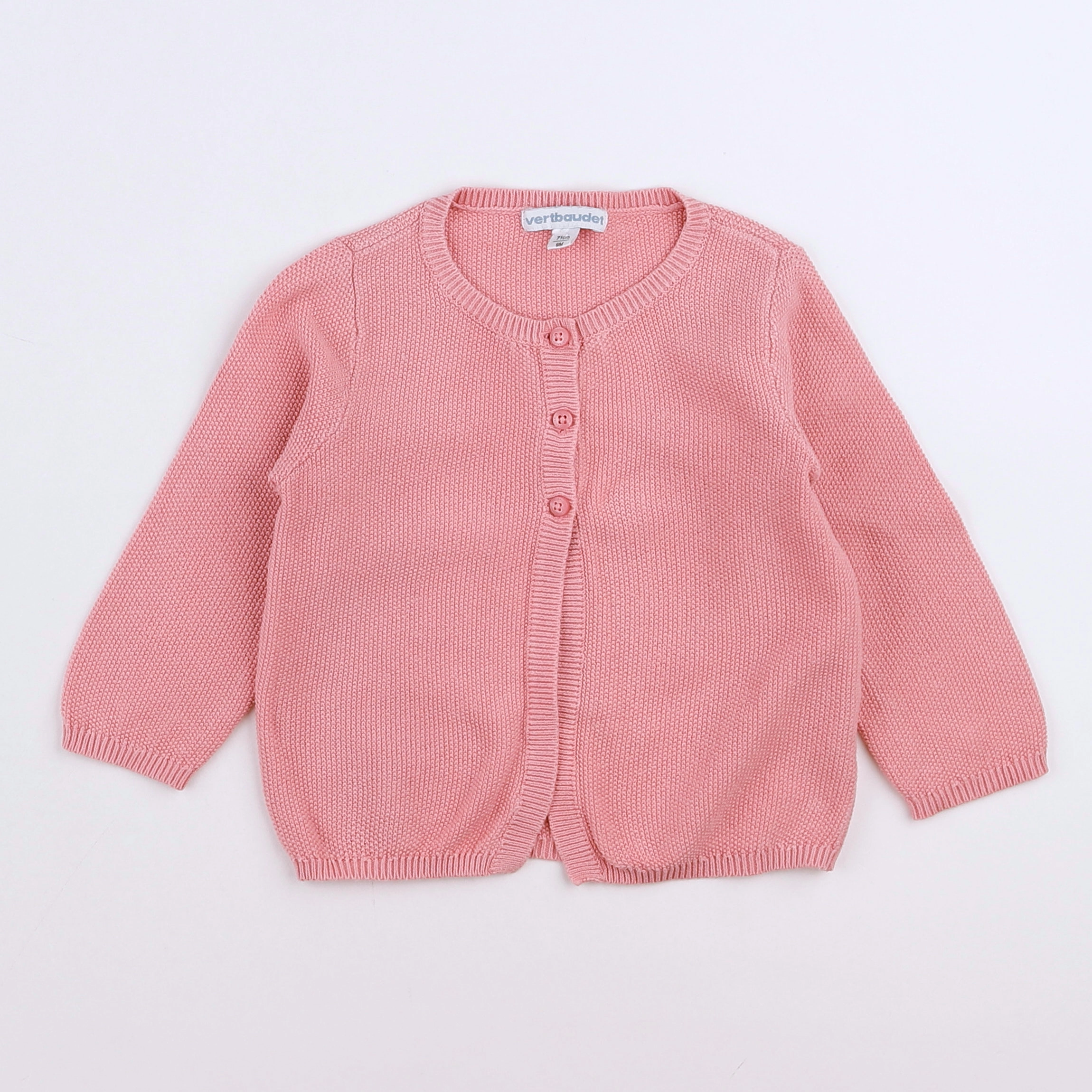 Vertbaudet - gilet rose - 9 mois