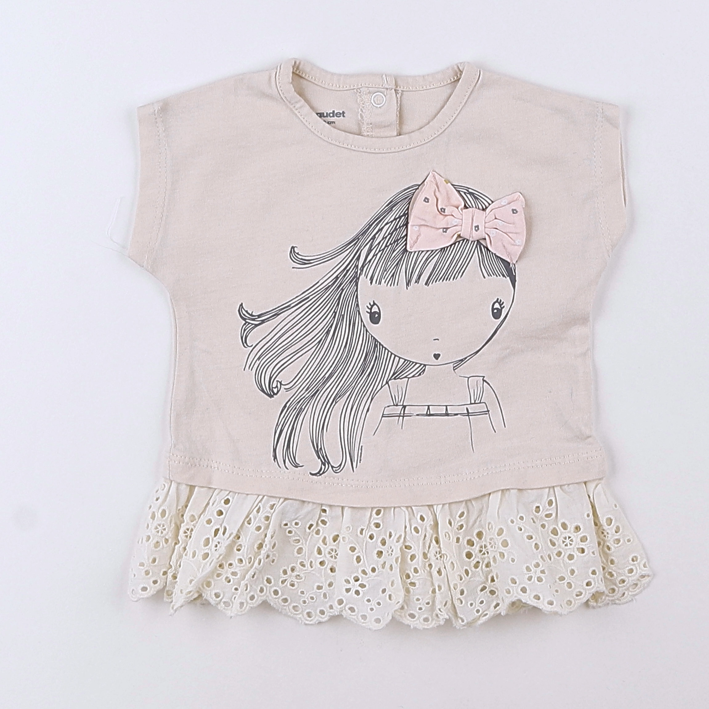 Vertbaudet - tee-shirt beige - 3 mois