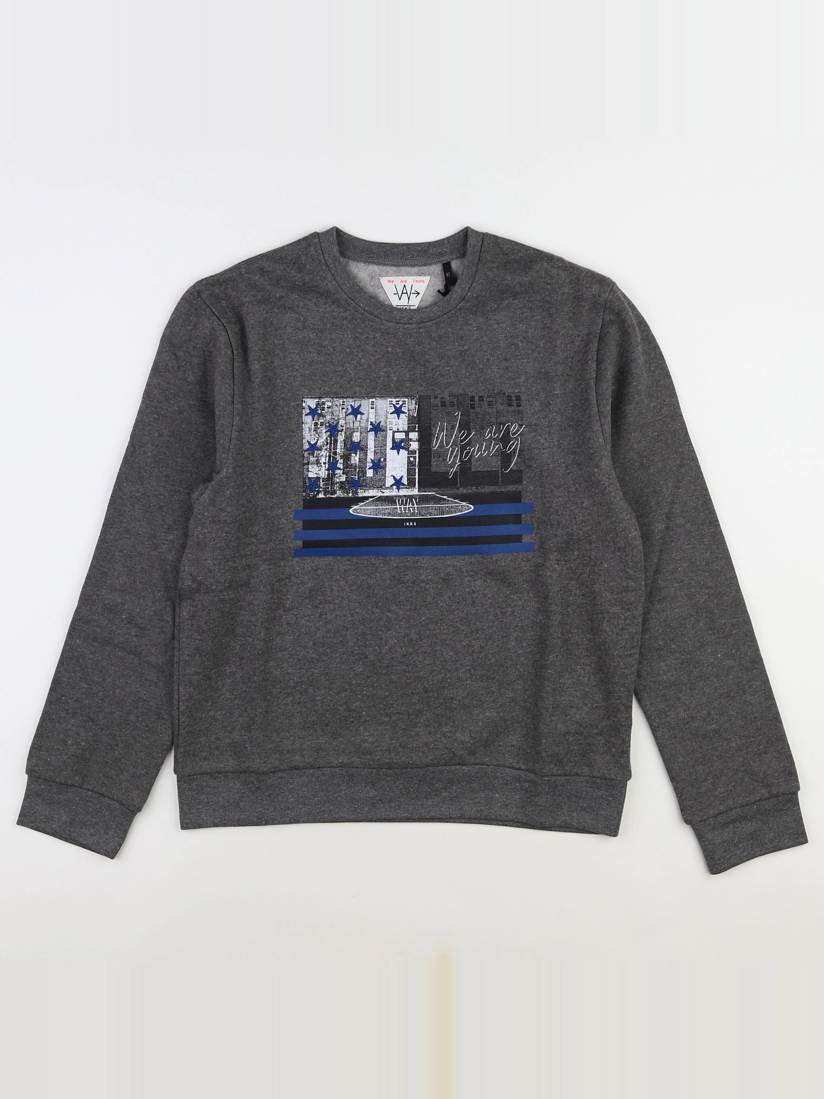 IKKS - sweat gris (neuf) - 10 ans