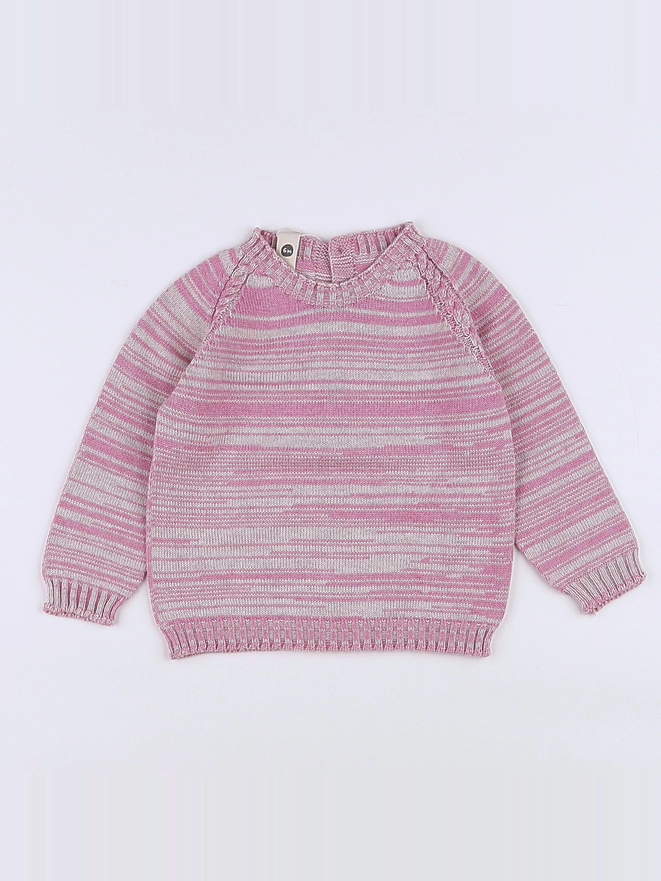 Bayiri  - pull rose, gris (neuf) - 3 mois
