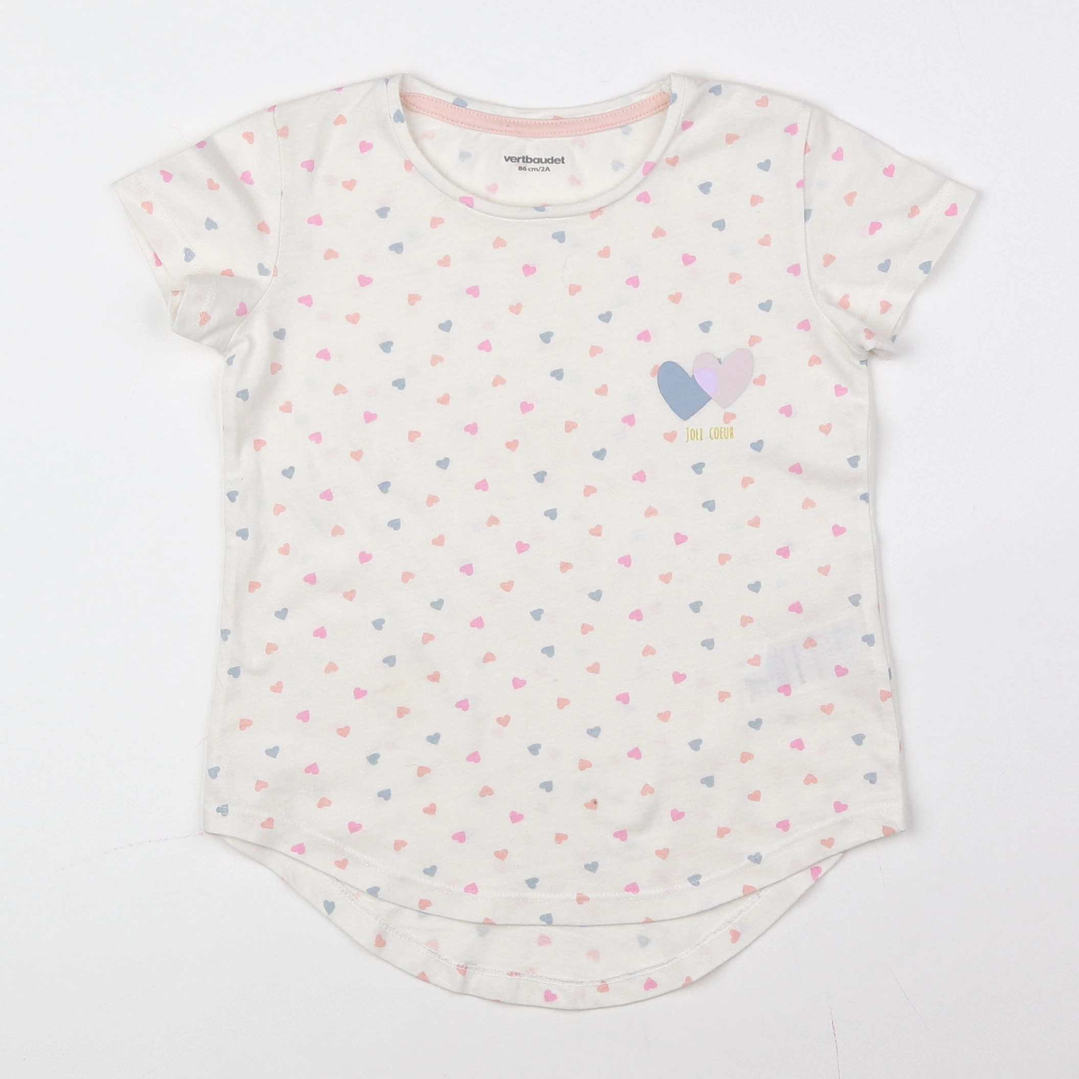 Vertbaudet - tee-shirt blanc - 2 ans