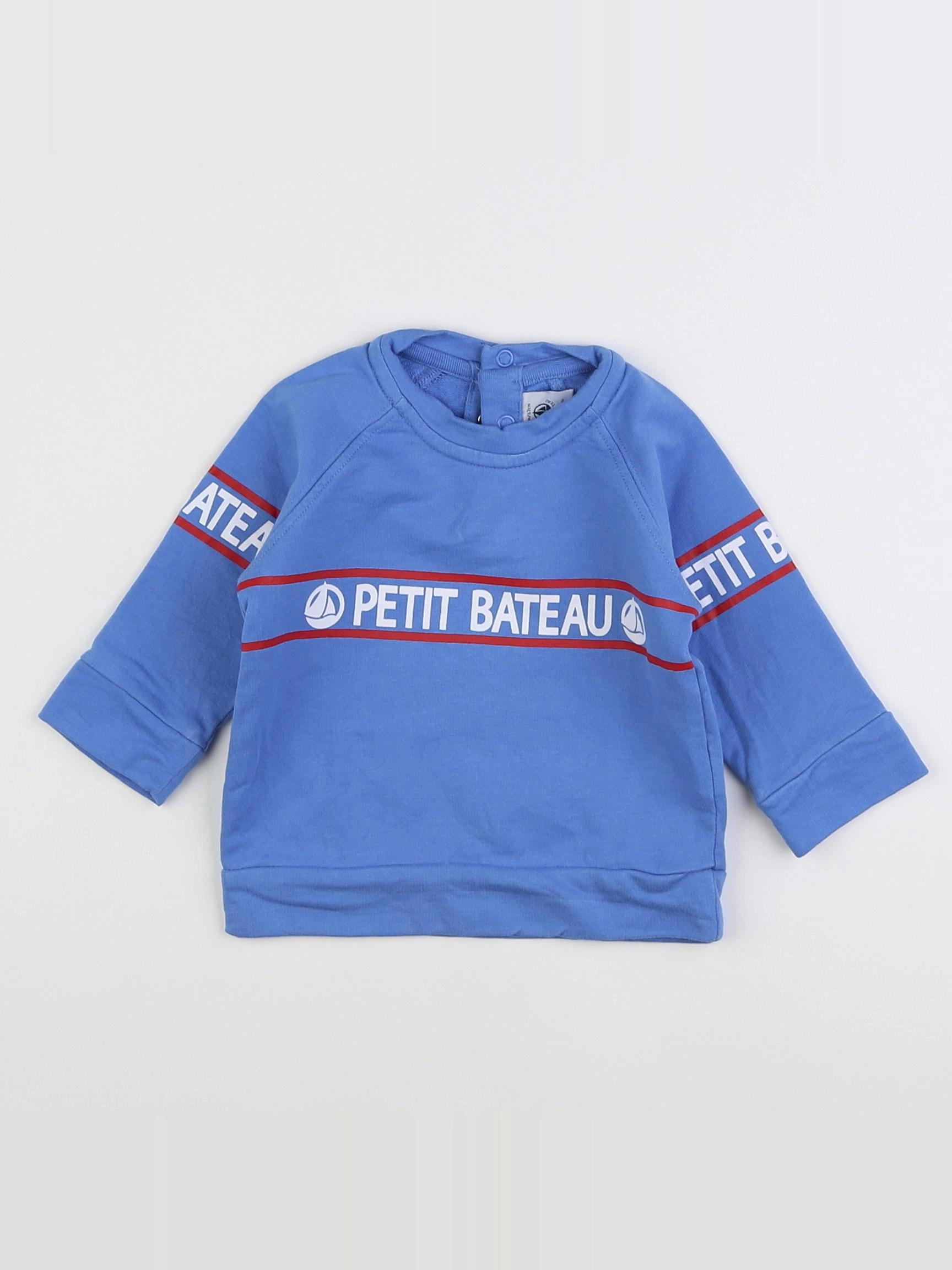 Petit Bateau - sweat bleu, multicolore - 6 mois