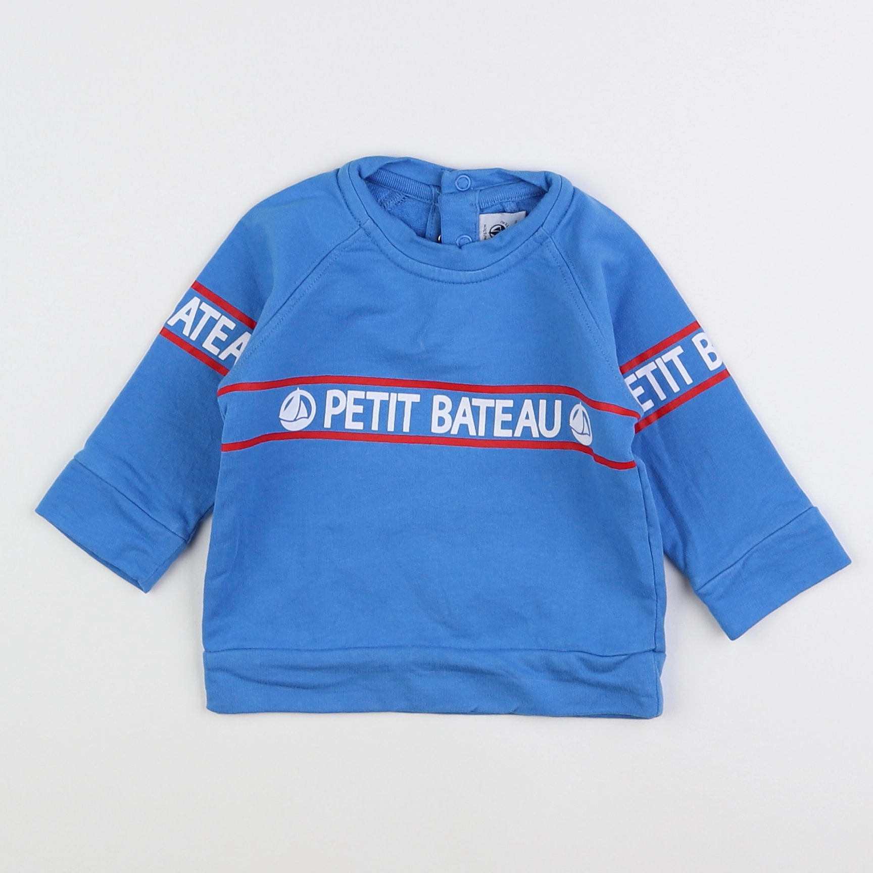 Petit Bateau - sweat bleu, multicolore - 6 mois