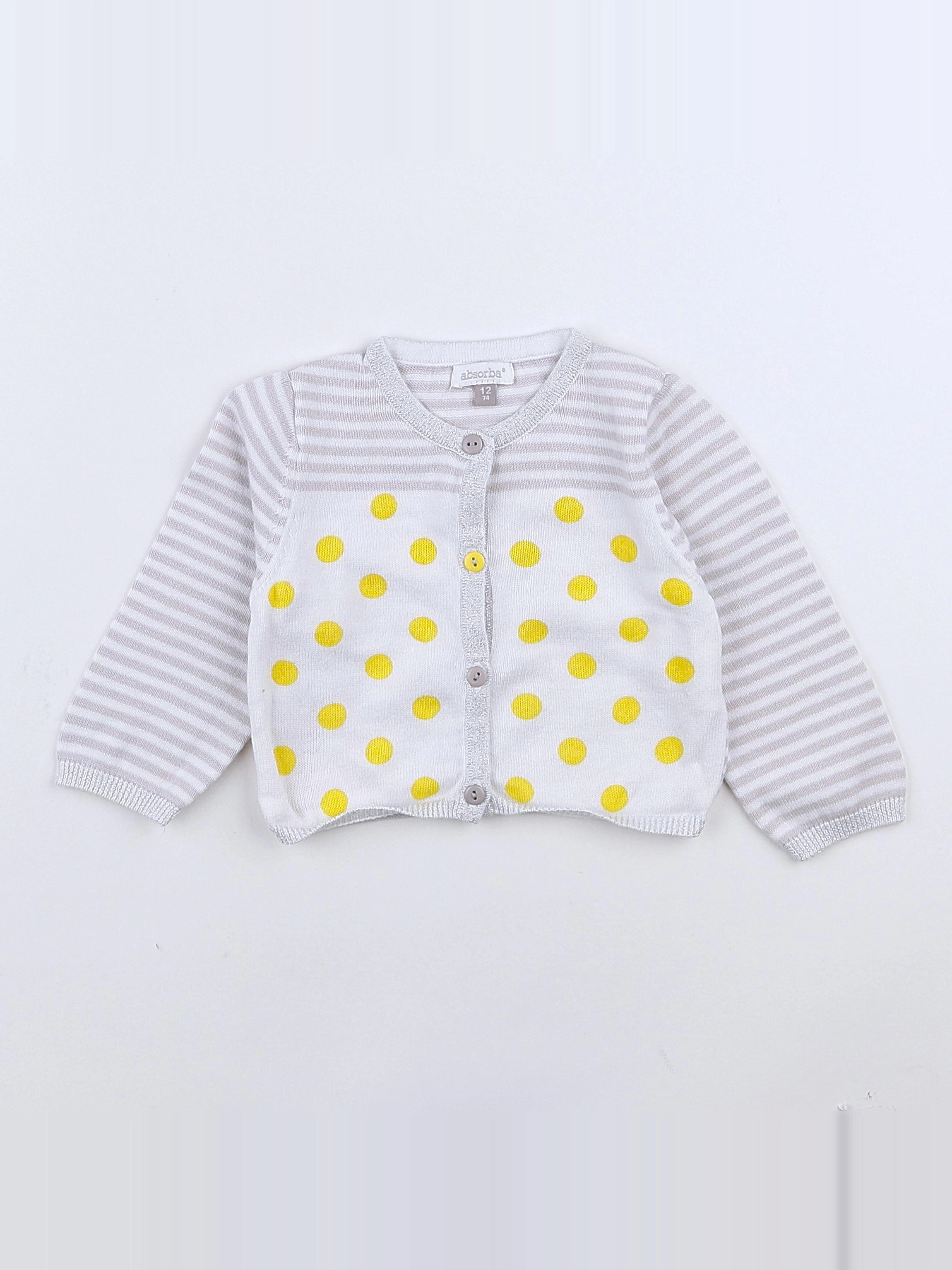 Absorba - gilet gris, jaune - 12 mois