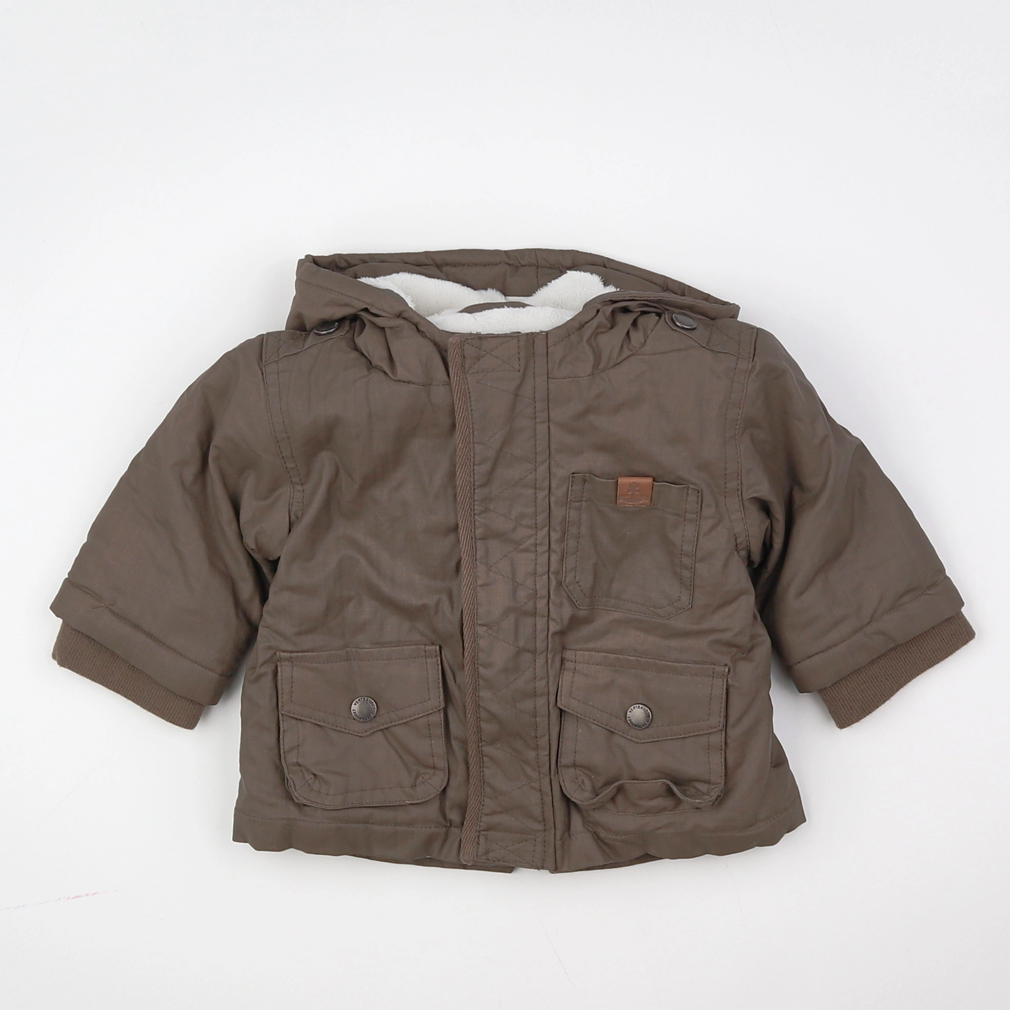 Vertbaudet - veste doublé marron - 3 mois