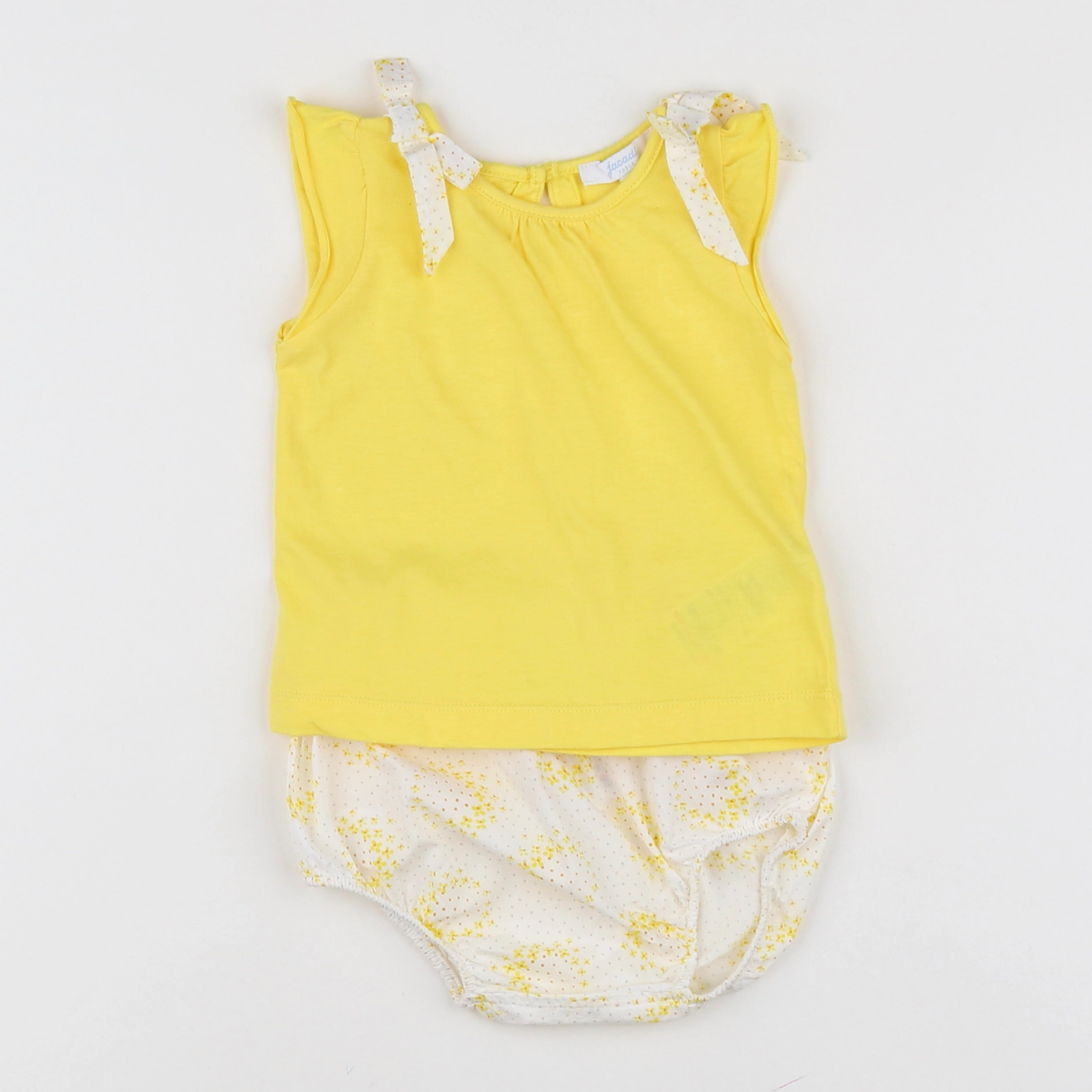 Jacadi - ensemble blanc, jaune - 6 mois