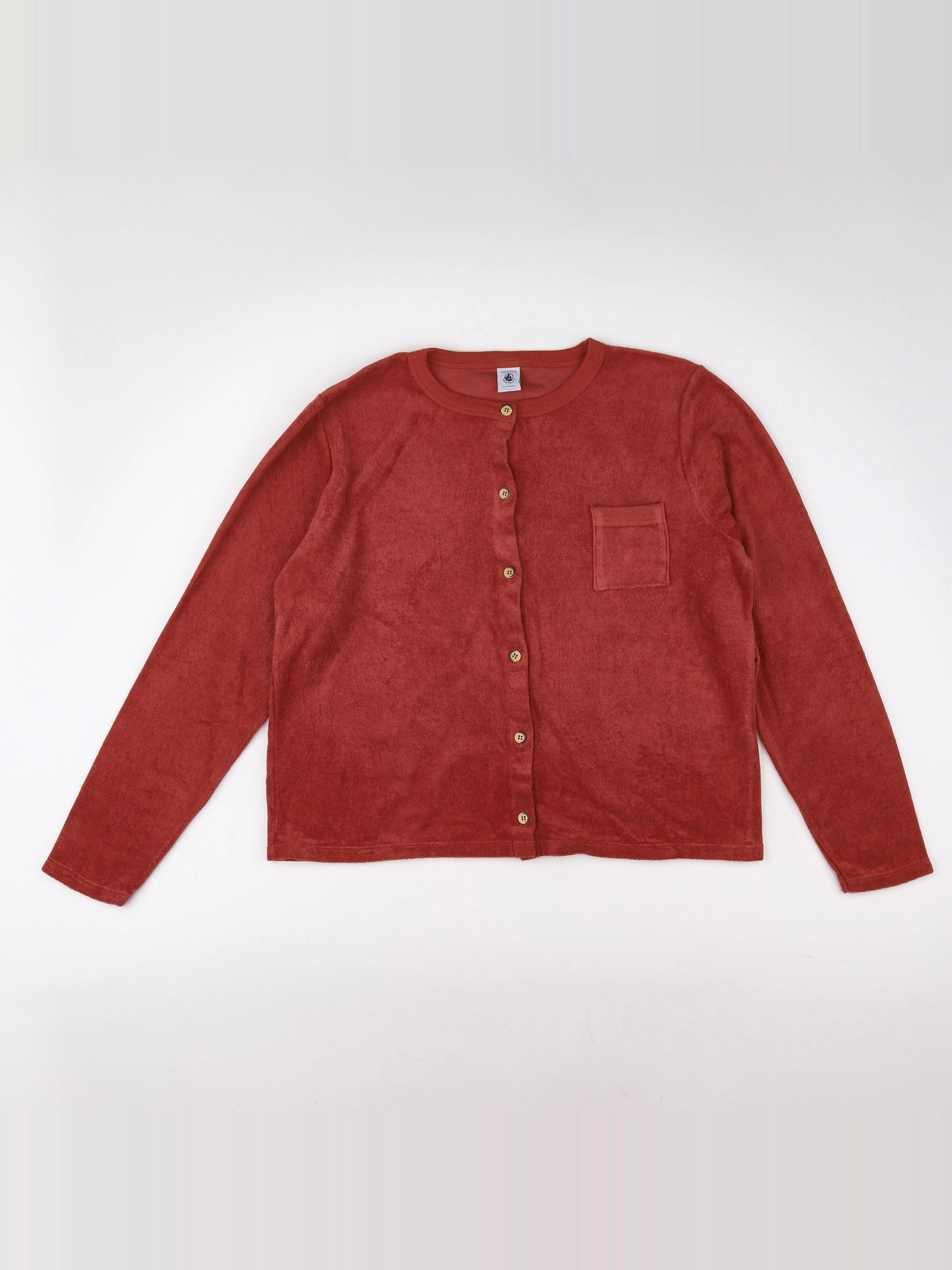 Petit Bateau - gilet marron - 12 ans