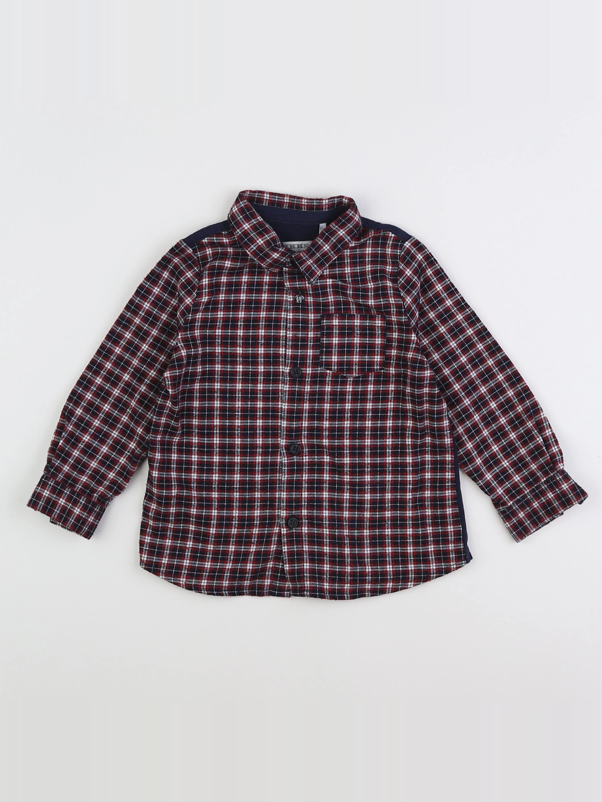 IKKS - chemise imprimé au dos bleu, rouge - 18 mois