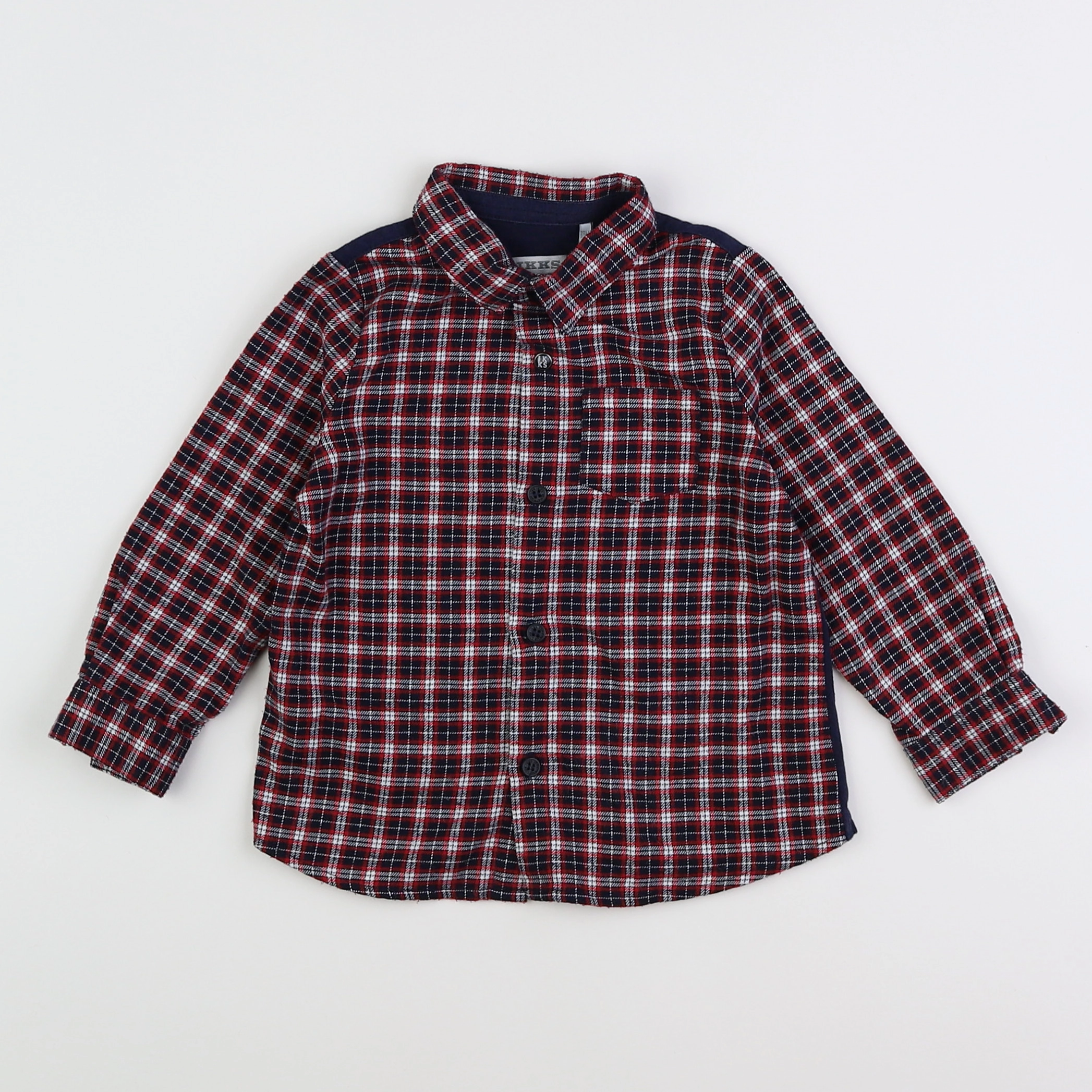 IKKS - chemise imprimé au dos bleu, rouge - 18 mois