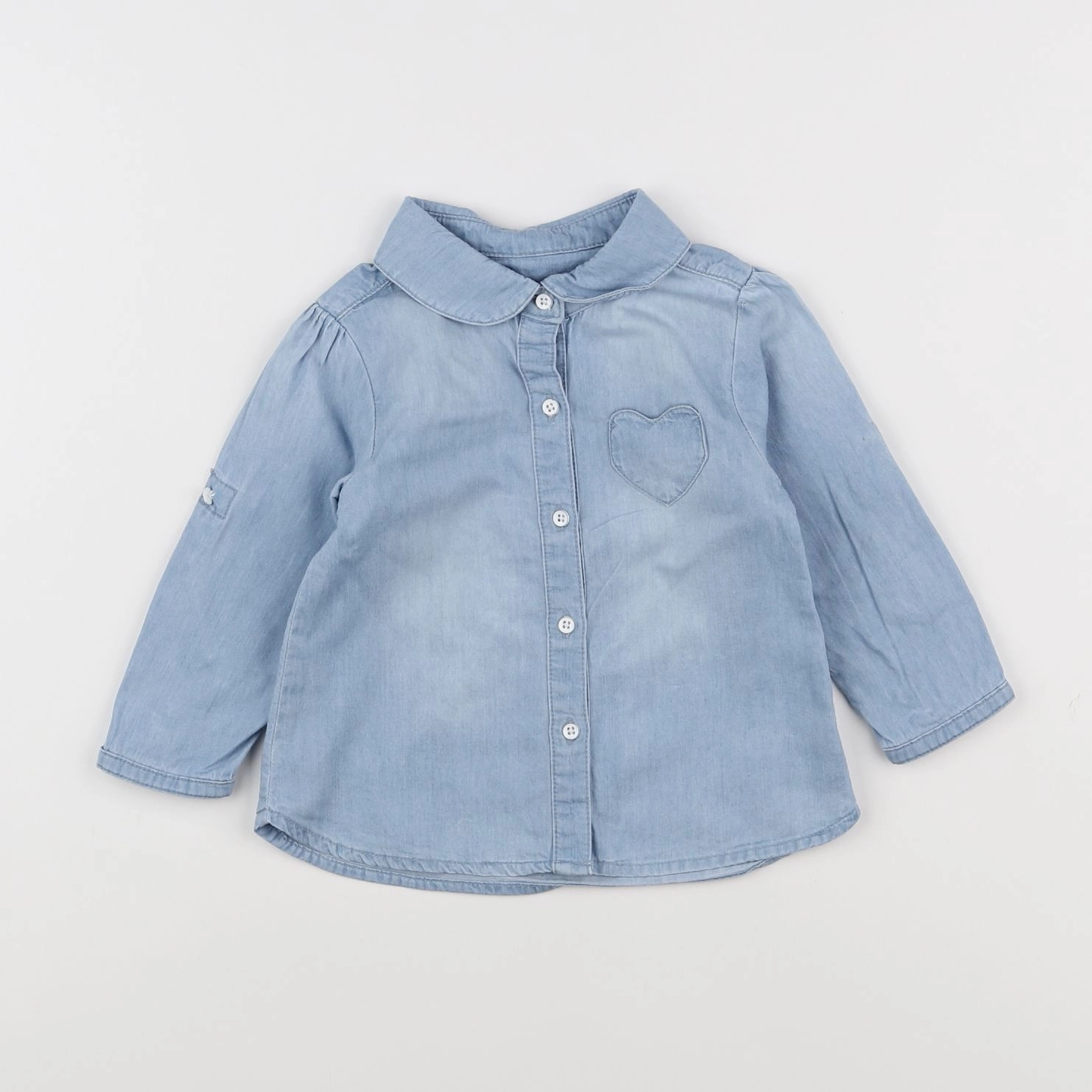 Vertbaudet - blouse bleu - 12 mois