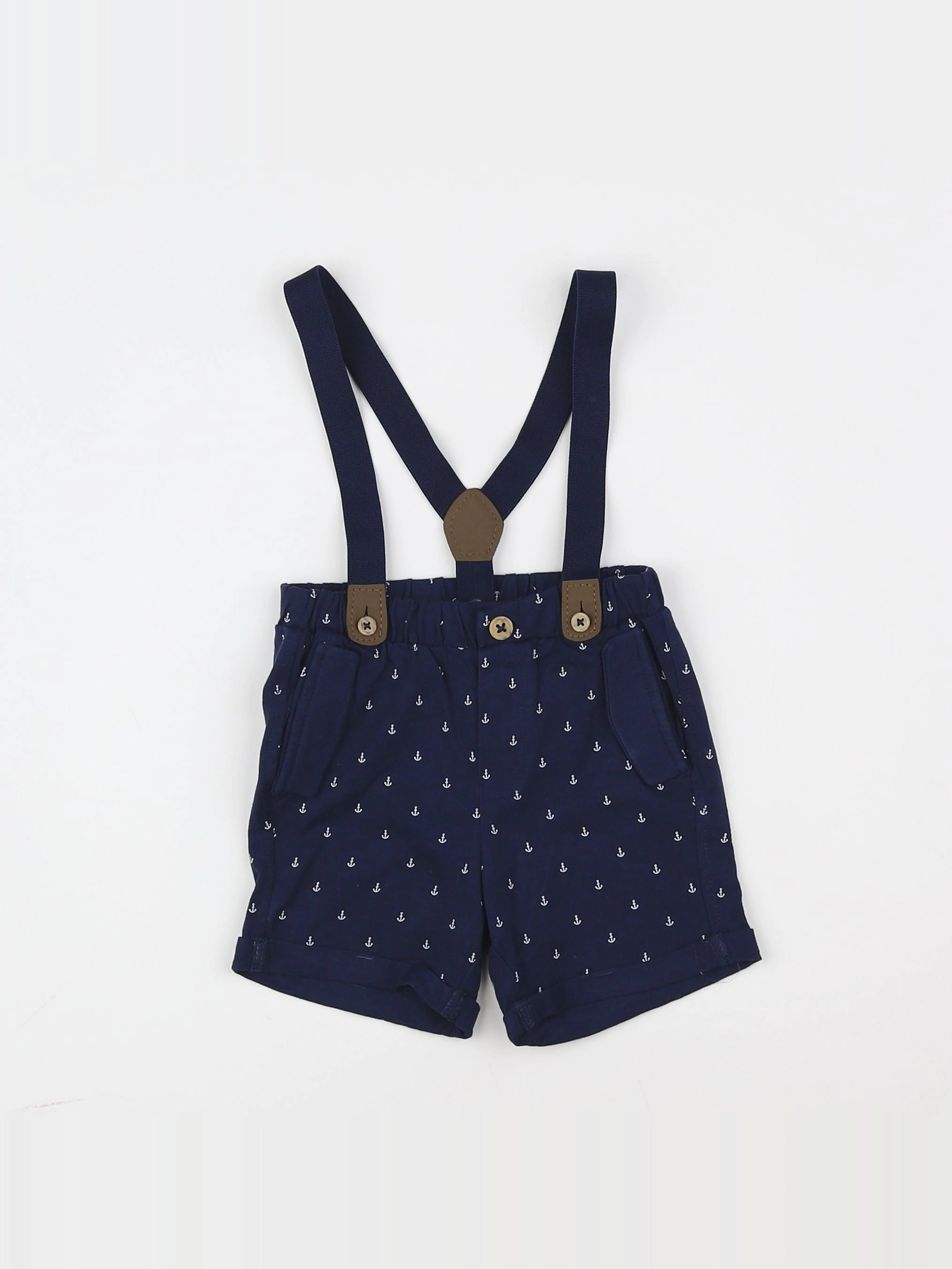 H&M - short bleu - 3/6 mois