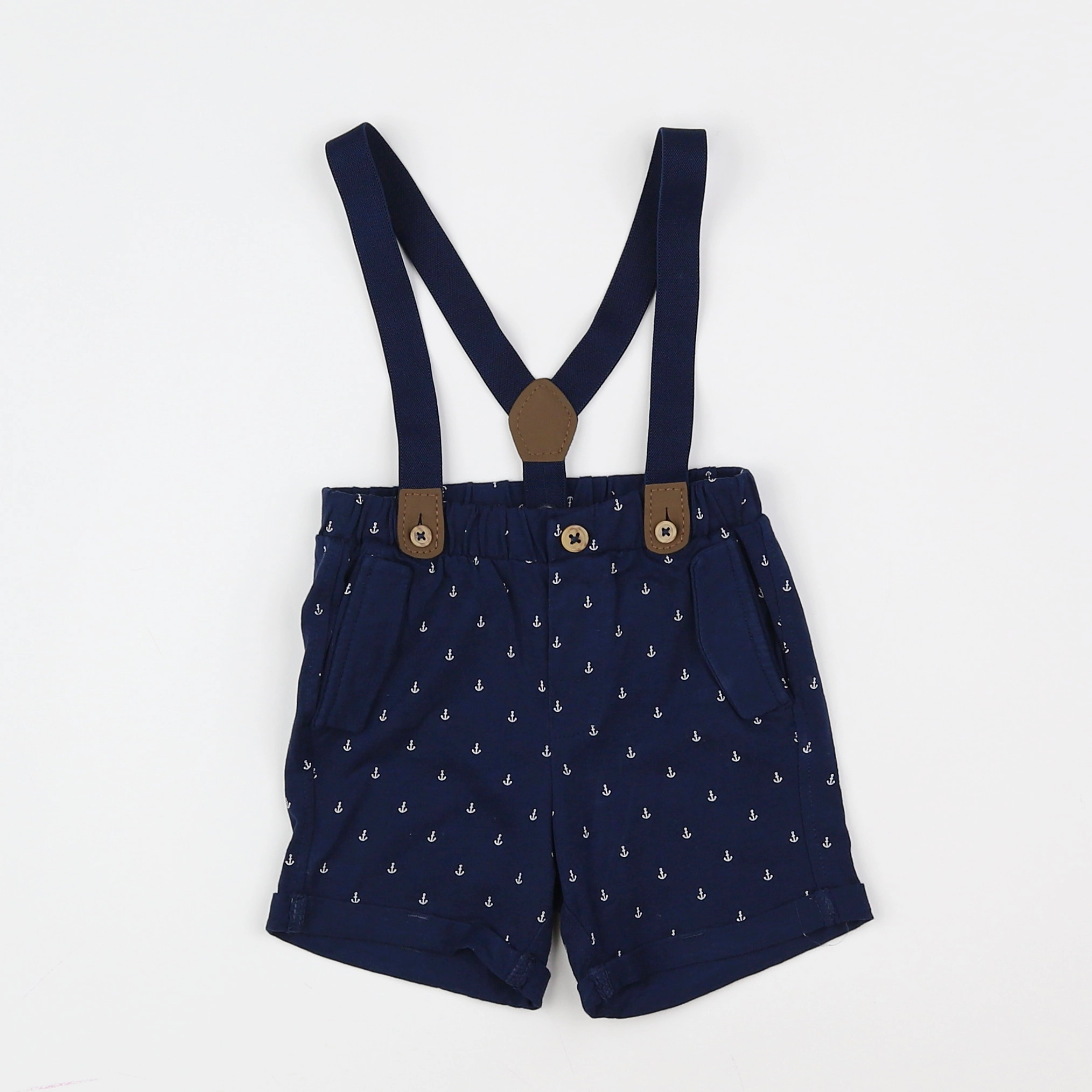 H&M - short bleu - 3/6 mois