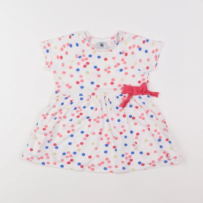 Petit Bateau - robe blanc - 12 mois
