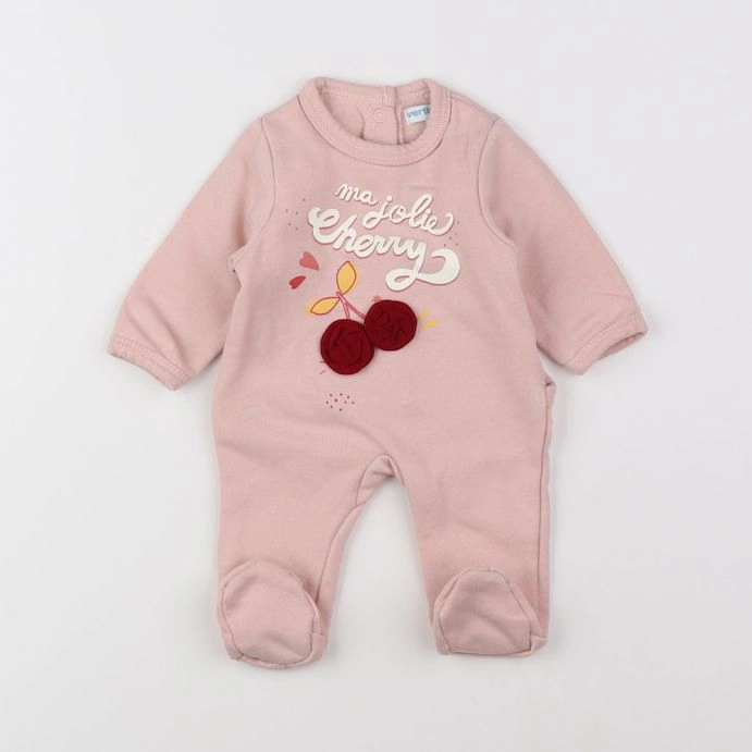 Vertbaudet - pyjama coton rose - 0 mois