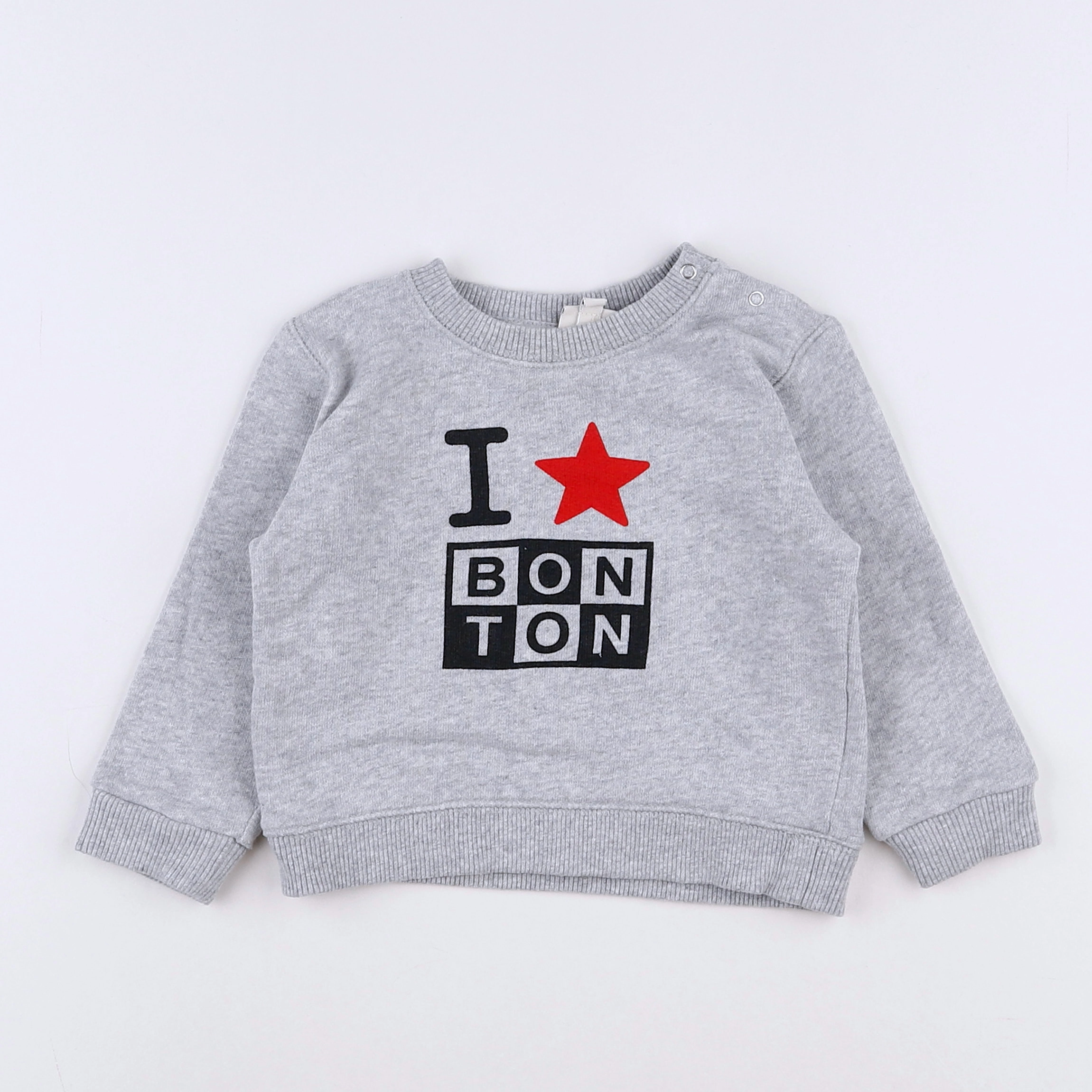 Bonton - sweat gris - 12 mois