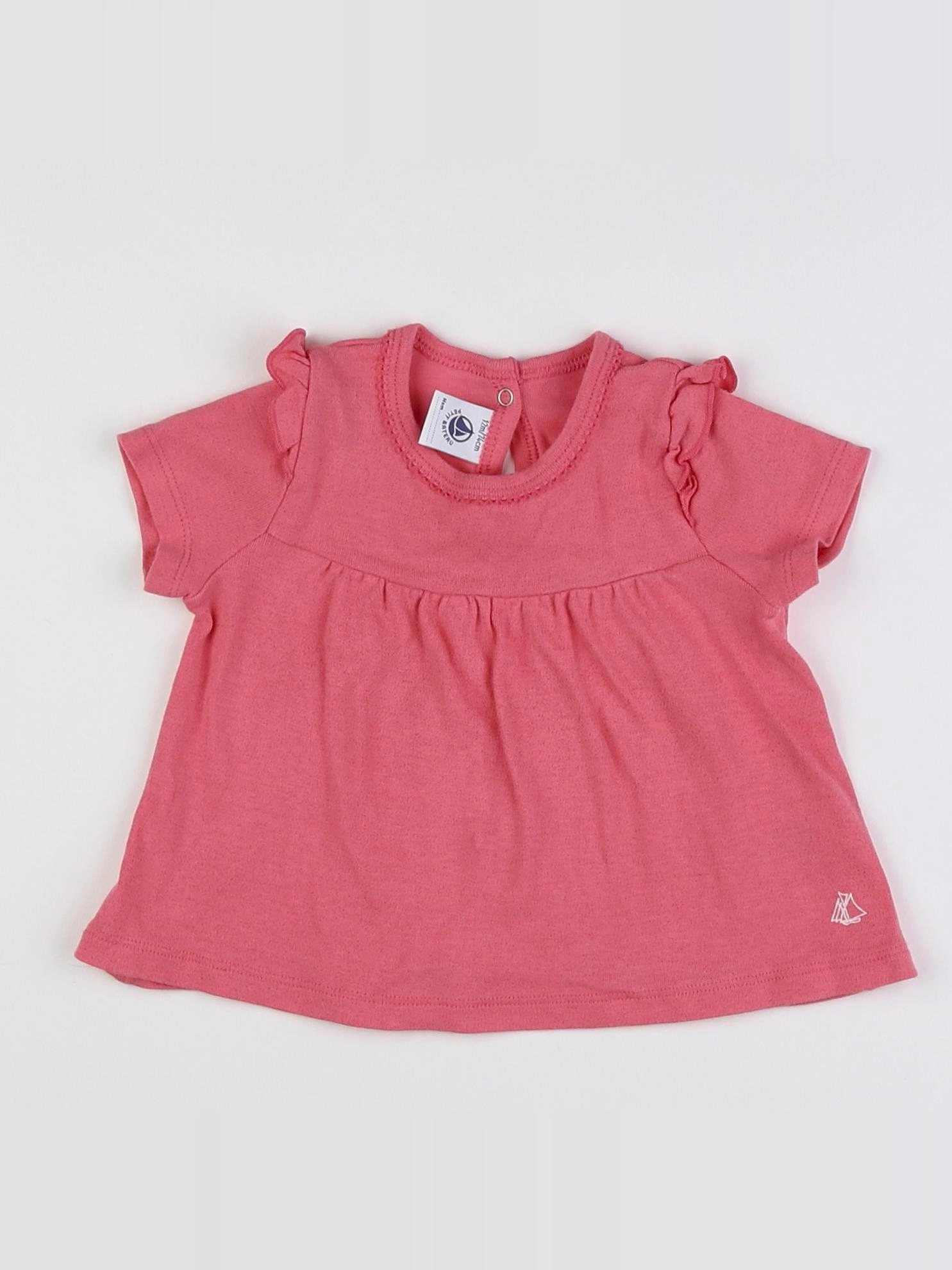Petit Bateau - tee-shirt rose - 12 mois