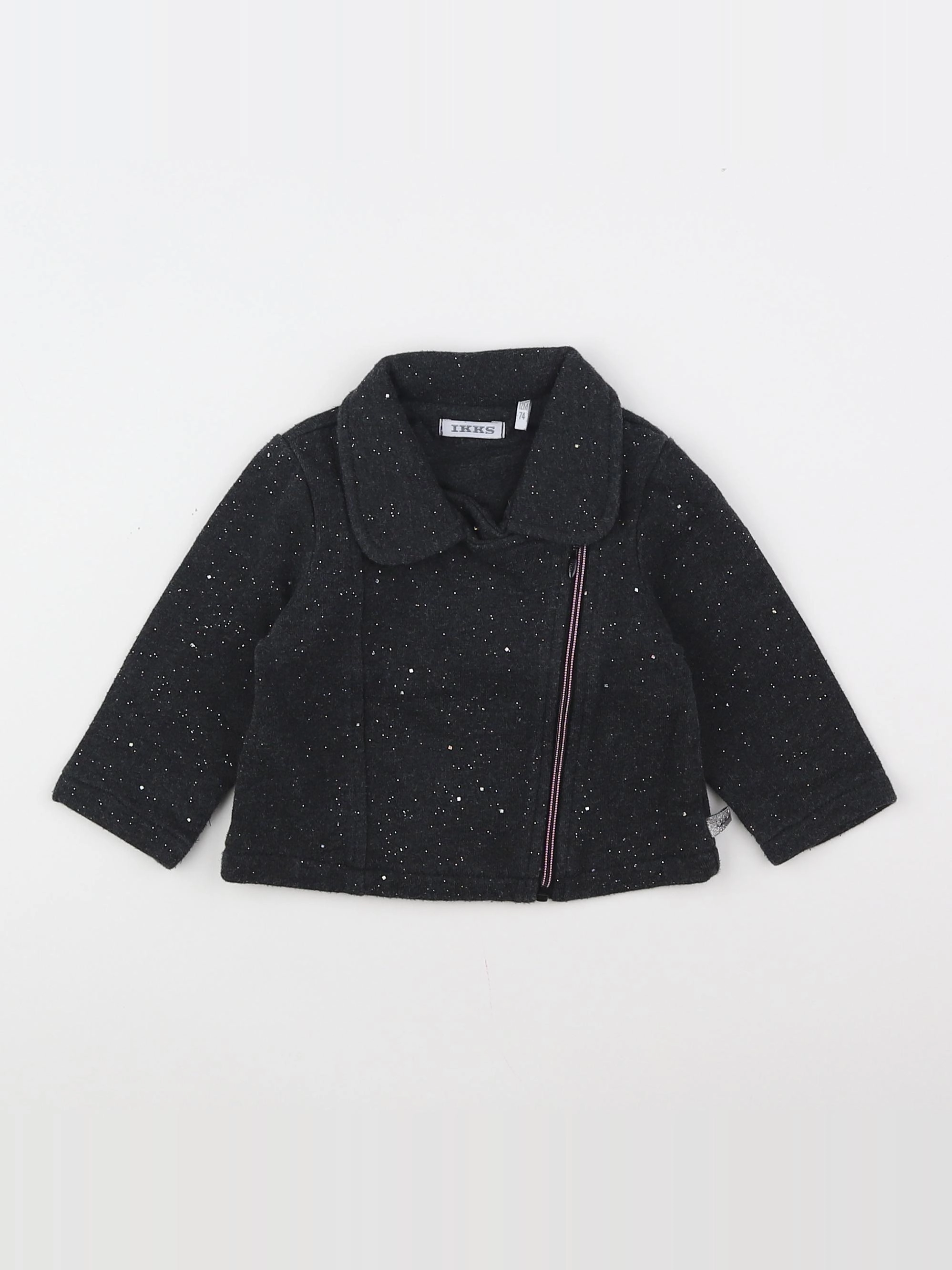 IKKS - sweat gris, argent - 12 mois