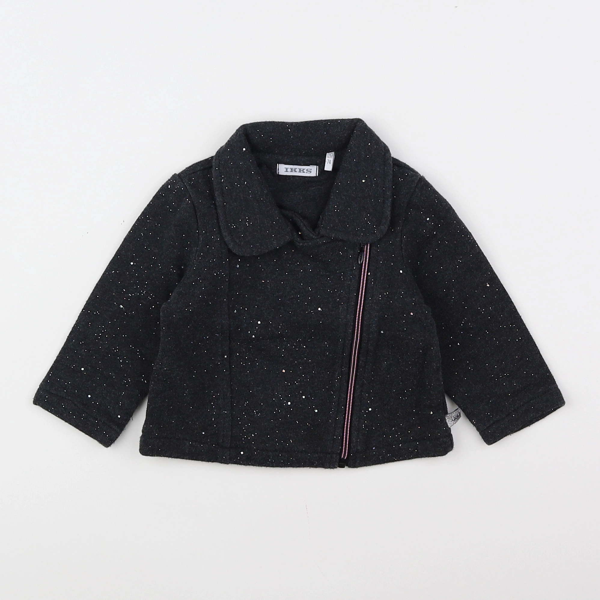 IKKS - sweat gris, argent - 12 mois