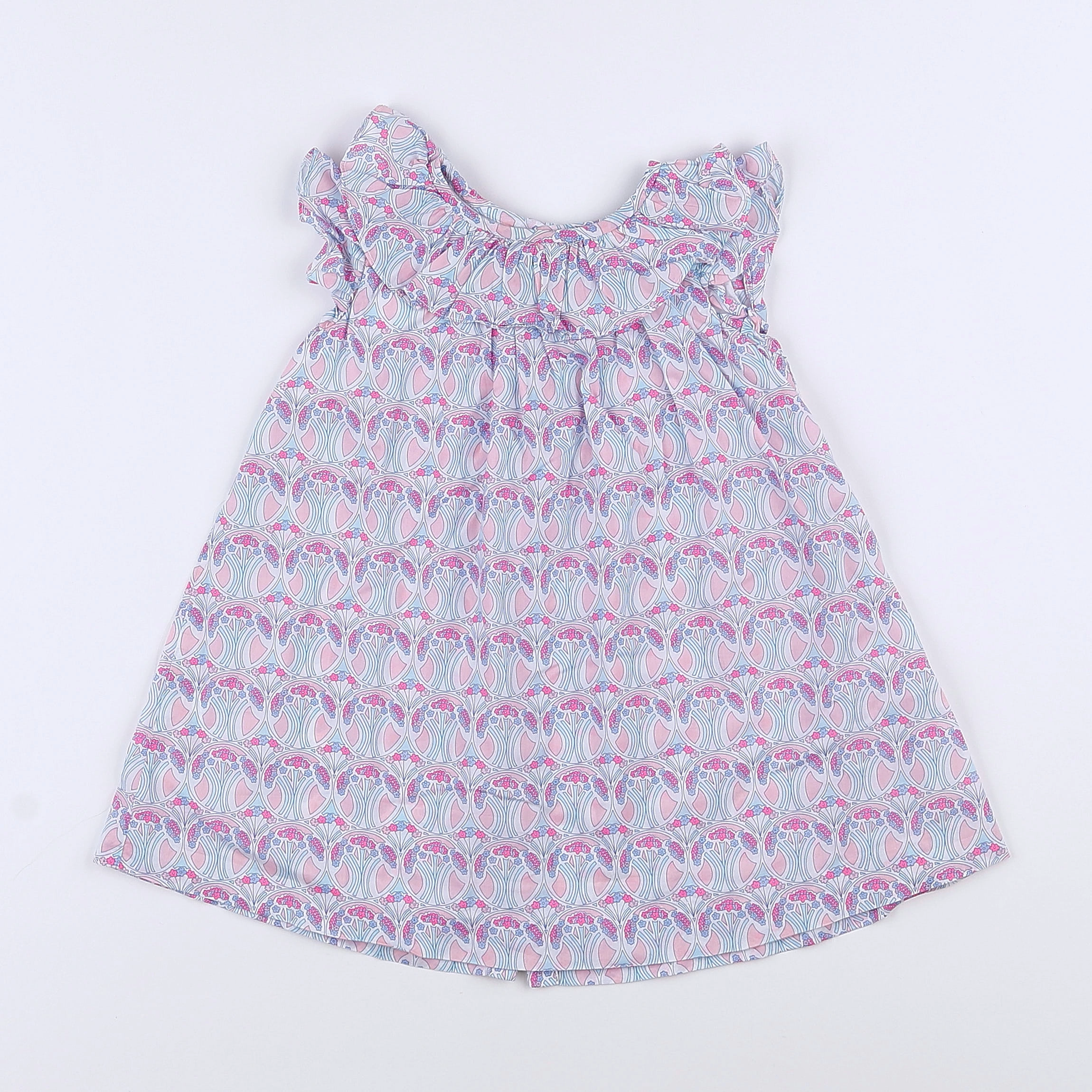 Jacadi - robe blanc, violet - 18 mois