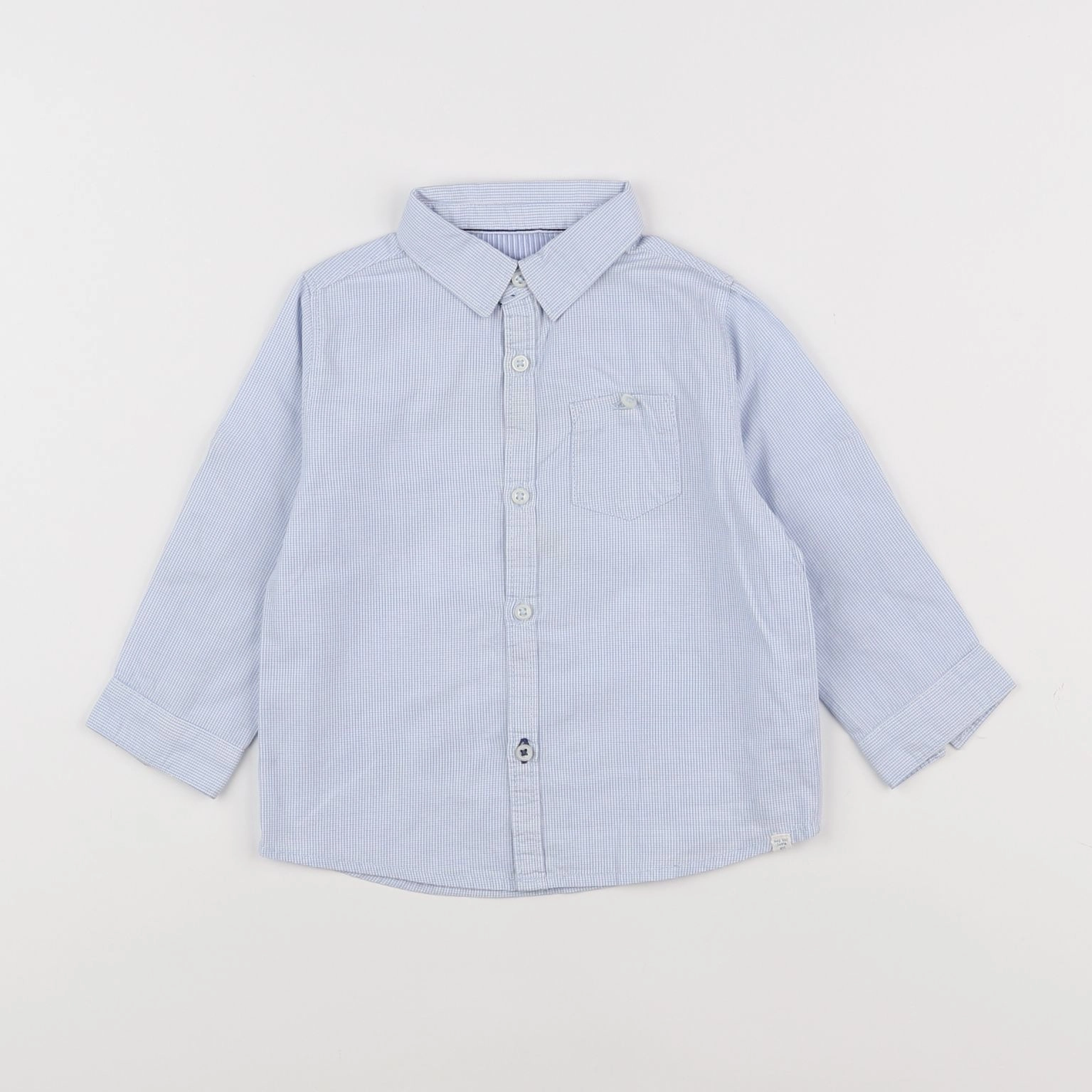 Zara - chemise blanc, bleu - 9/12 mois