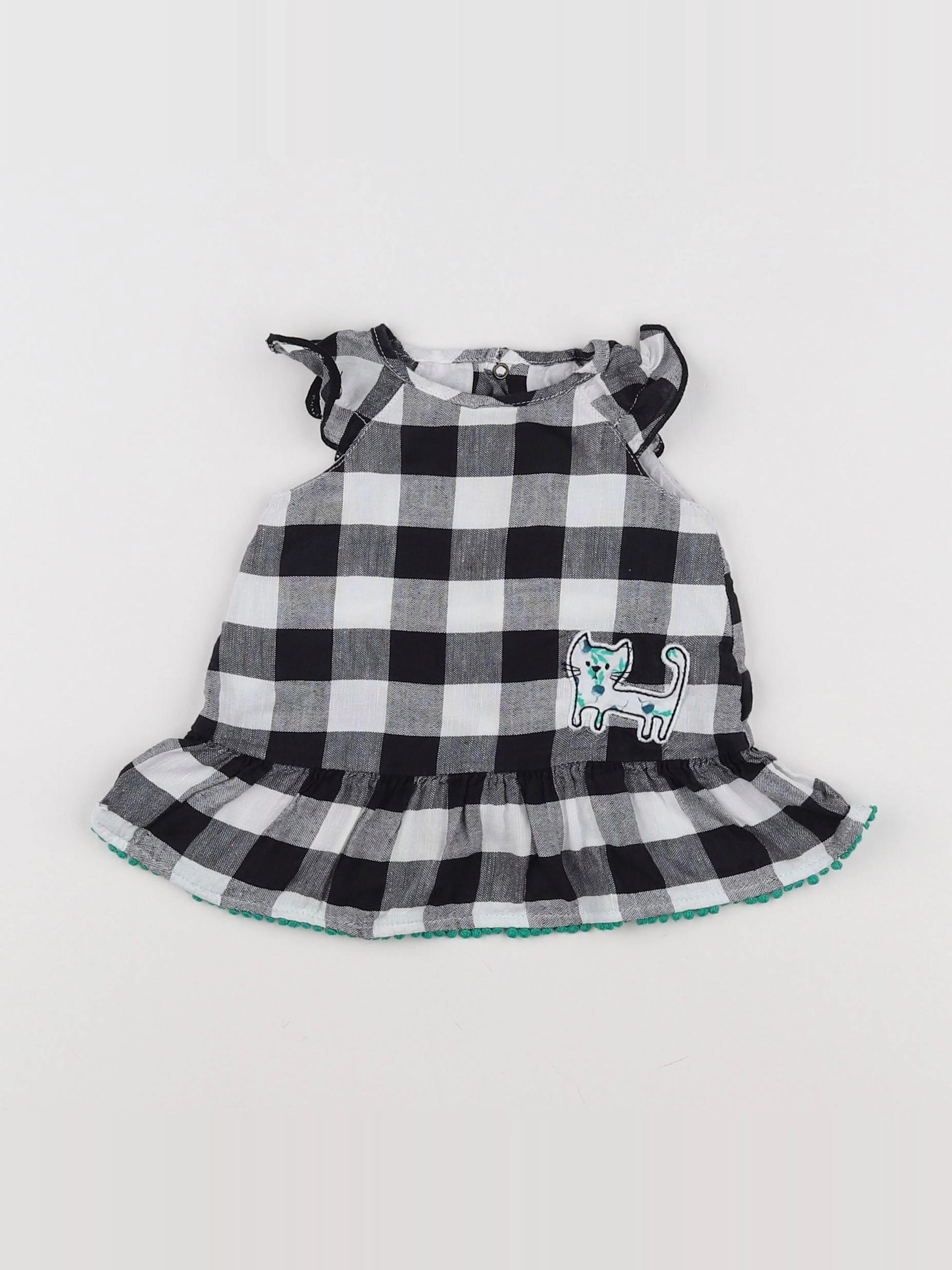 Catimini - robe blanc, noir - 9 mois