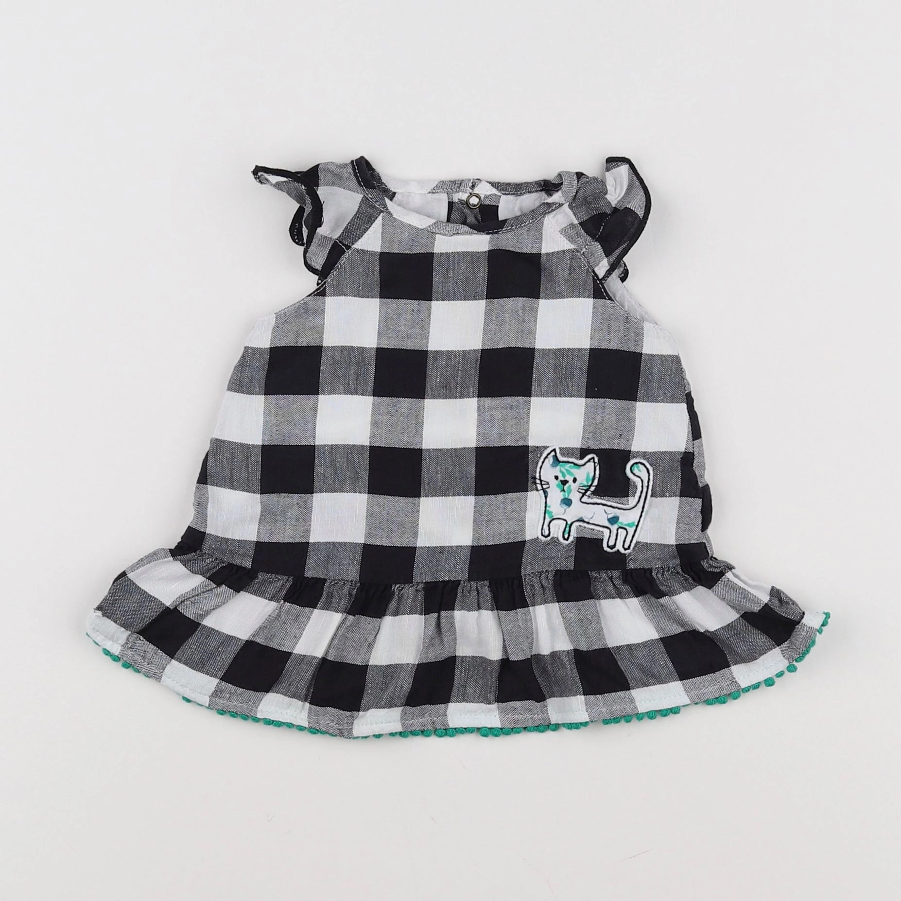 Catimini - robe blanc, noir - 9 mois