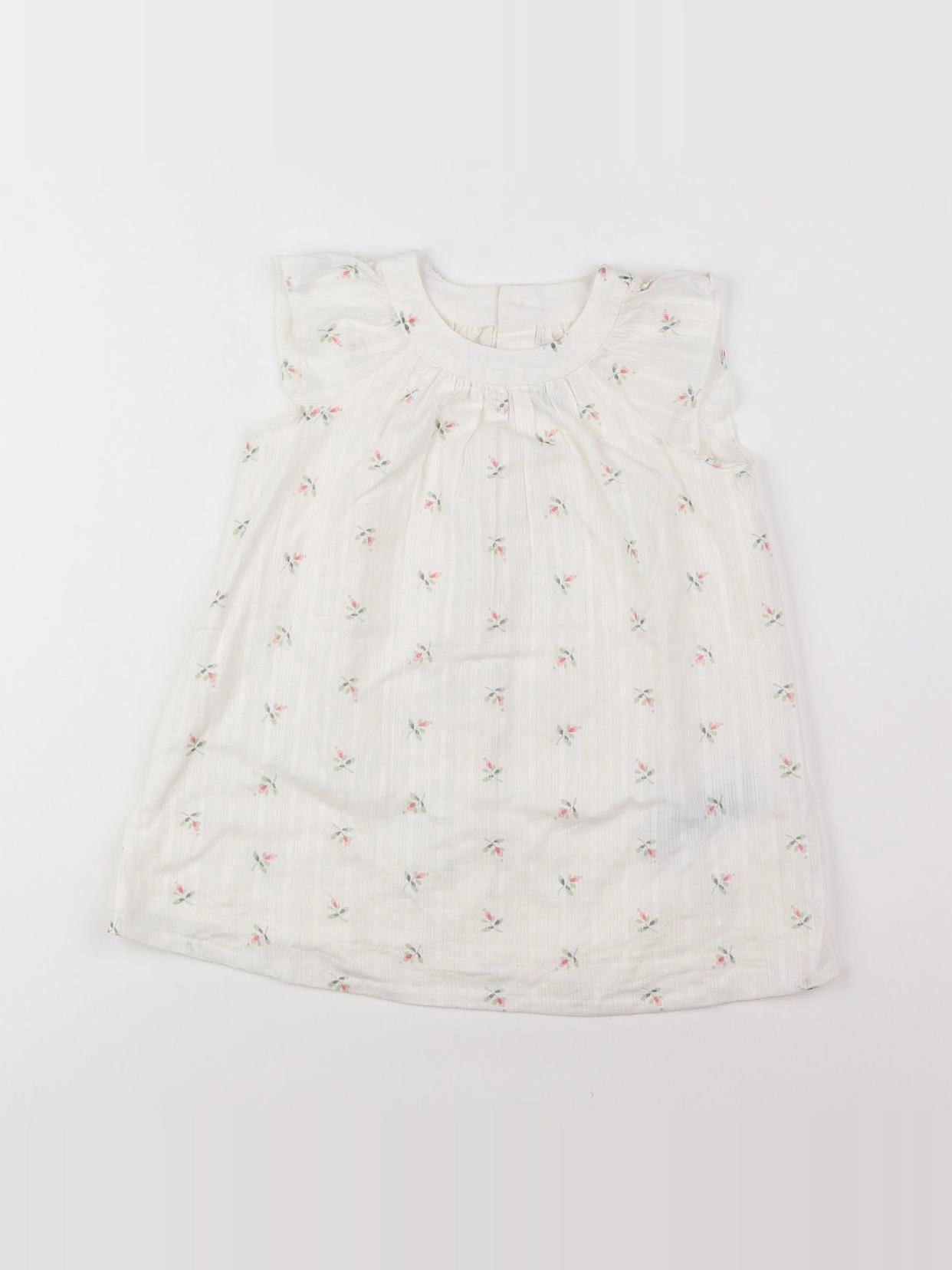 Bonpoint - robe beige, rose, vert - 18 mois