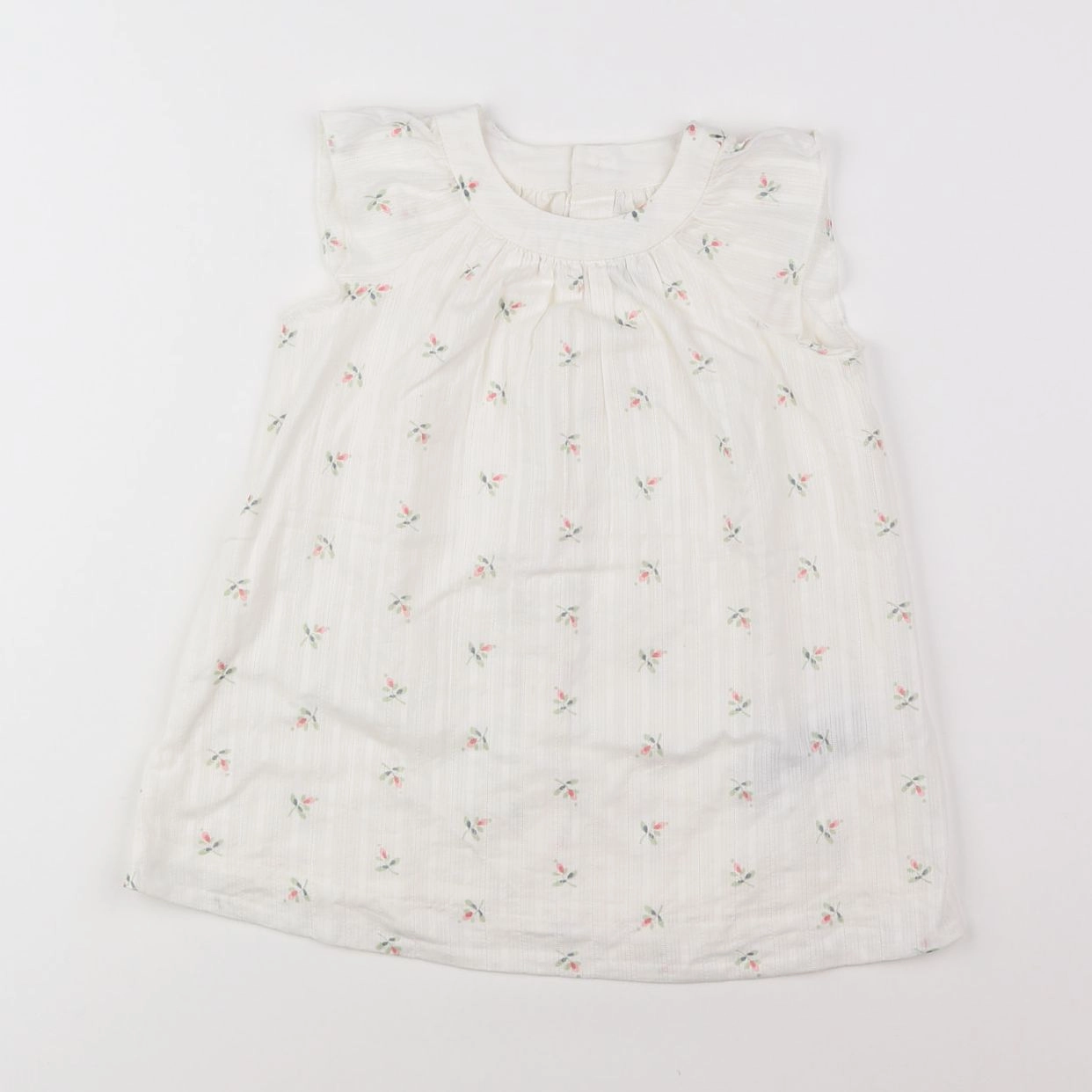 Bonpoint - robe beige, rose, vert - 18 mois