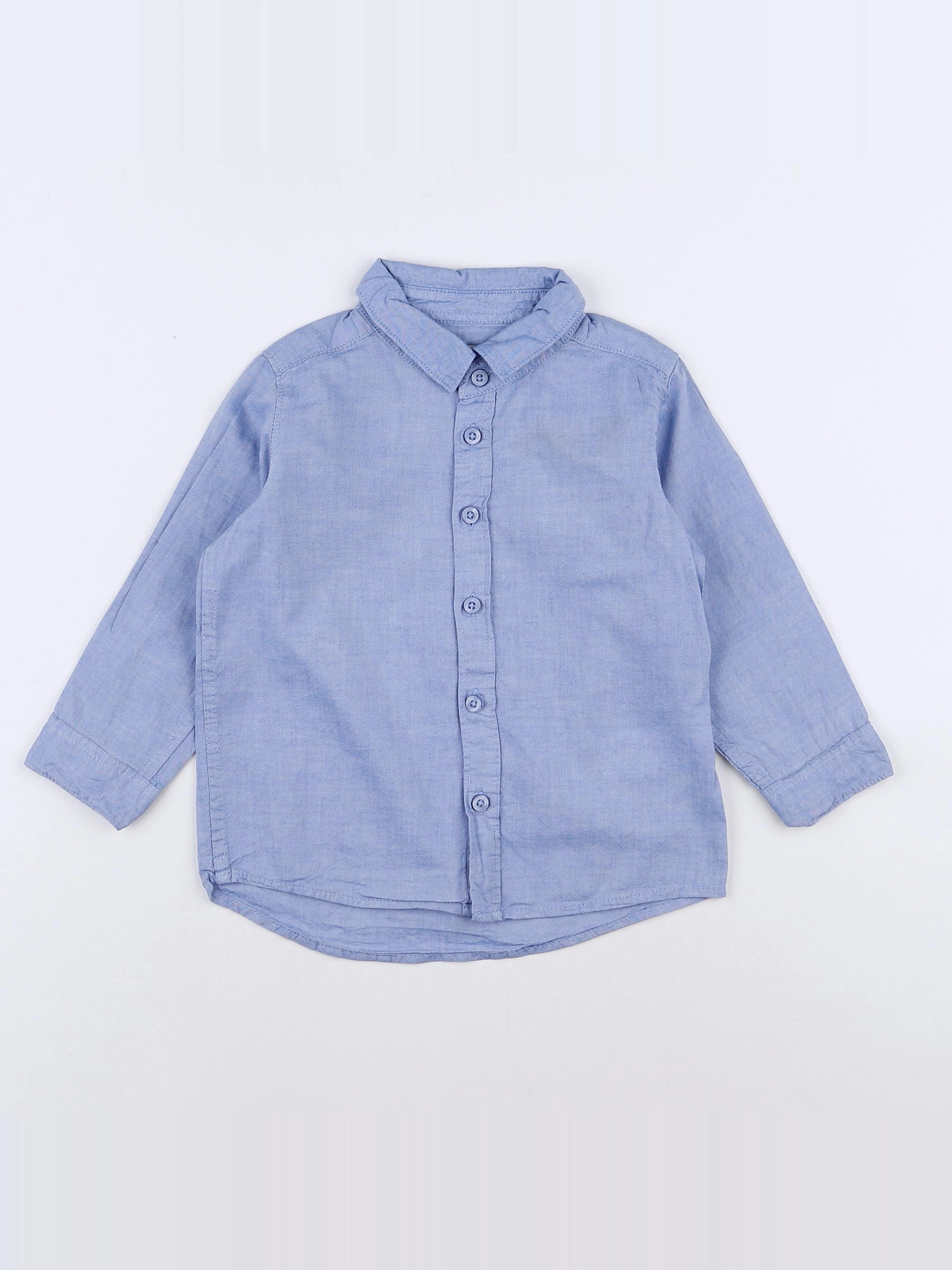H&M - chemise bleu - 12/18 mois