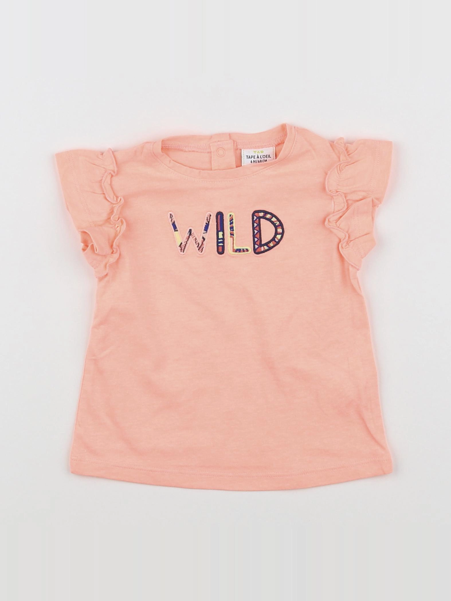 Tape à l'oeil - tee-shirt orange fluo - 6 mois