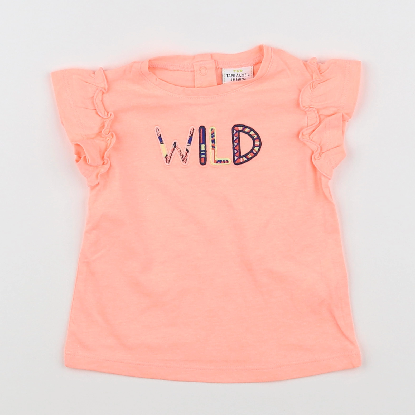 Tape à l'oeil - tee-shirt orange fluo - 6 mois