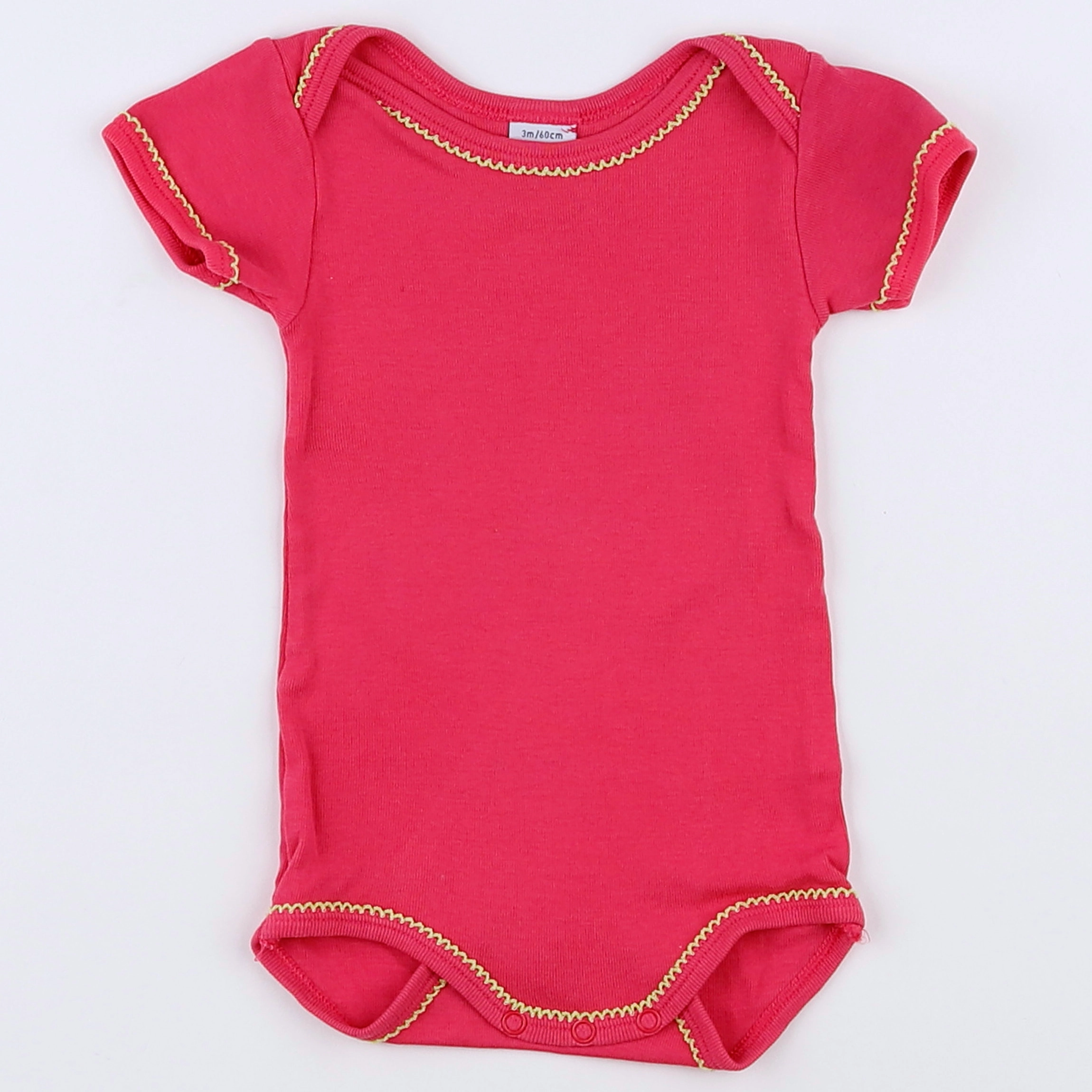 Petit Bateau - body rose, jaune - 3 mois
