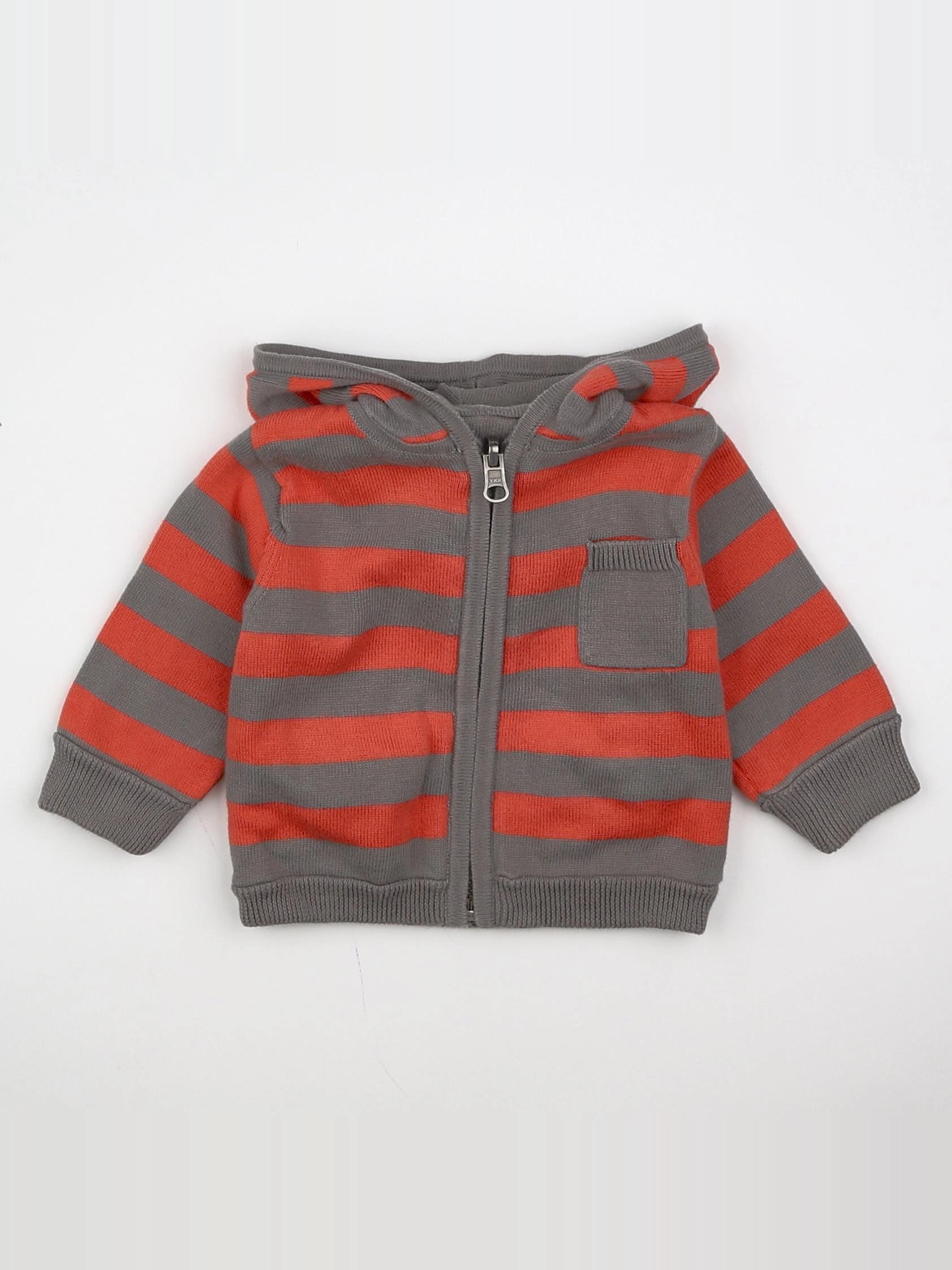 Tartine & Chocolat - gilet réversible orange, gris - 3 mois