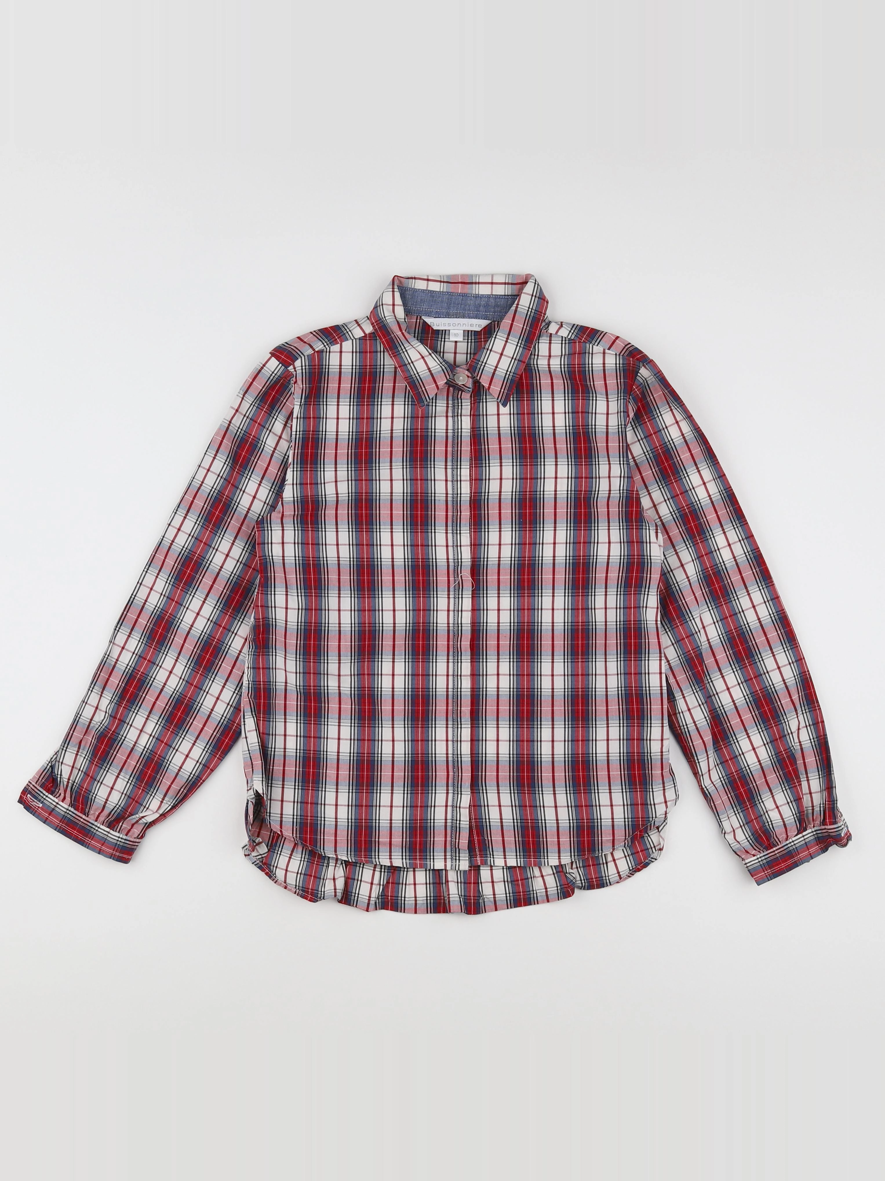Buissonnière - chemise bleu, rouge - 10 ans