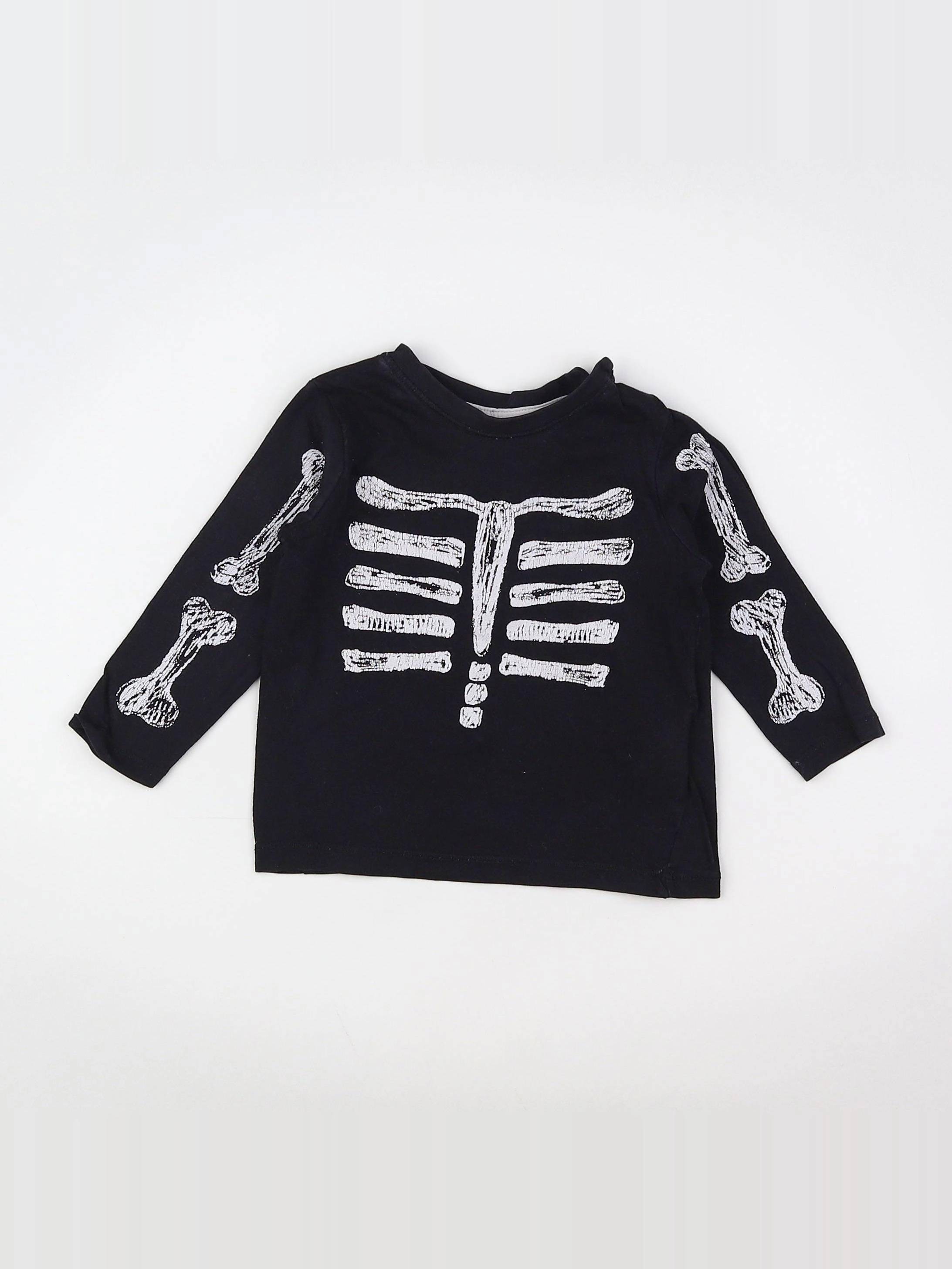 H&M - tee-shirt noir, blanc - 3/6 mois