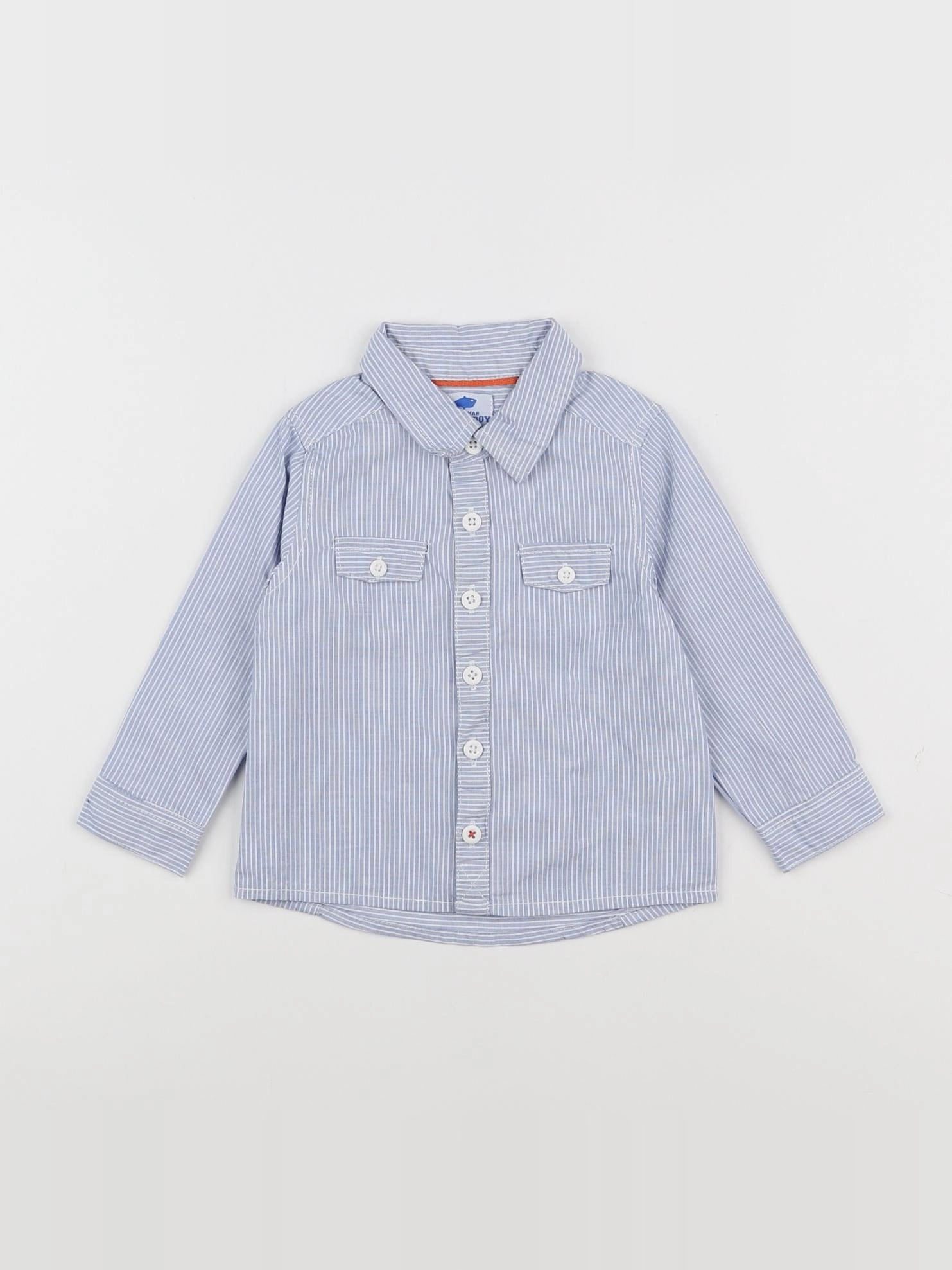 Tape à l'oeil - chemise bleu, blanc - 18 mois
