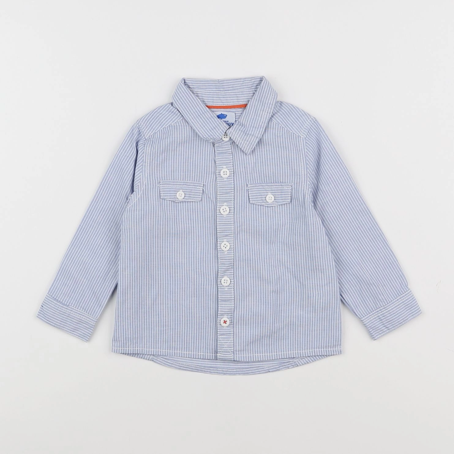 Tape à l'oeil - chemise bleu, blanc - 18 mois