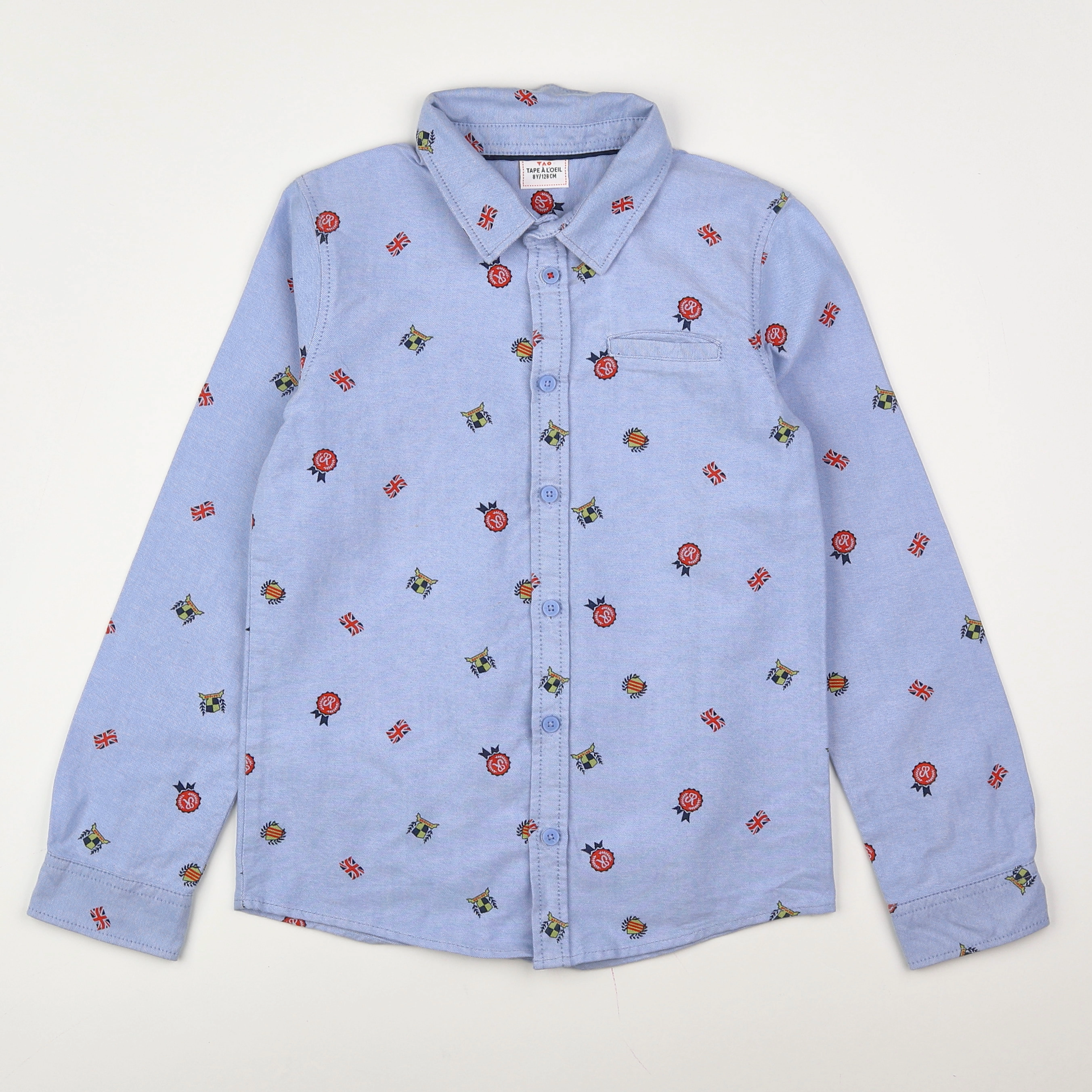 Tape à l'oeil - chemise bleu, rouge - 8 ans