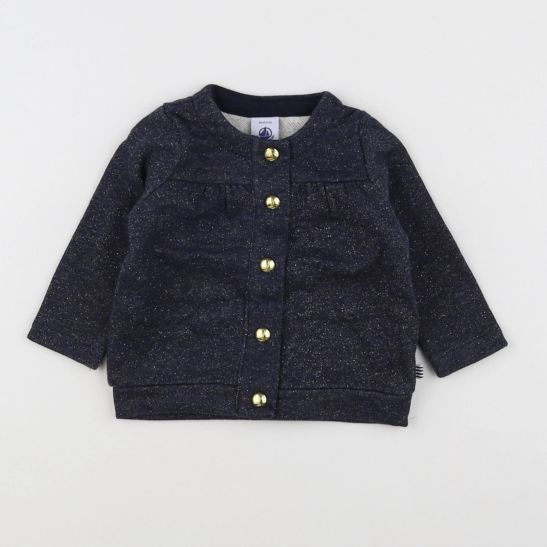 Petit Bateau - sweat bleu - 6 mois